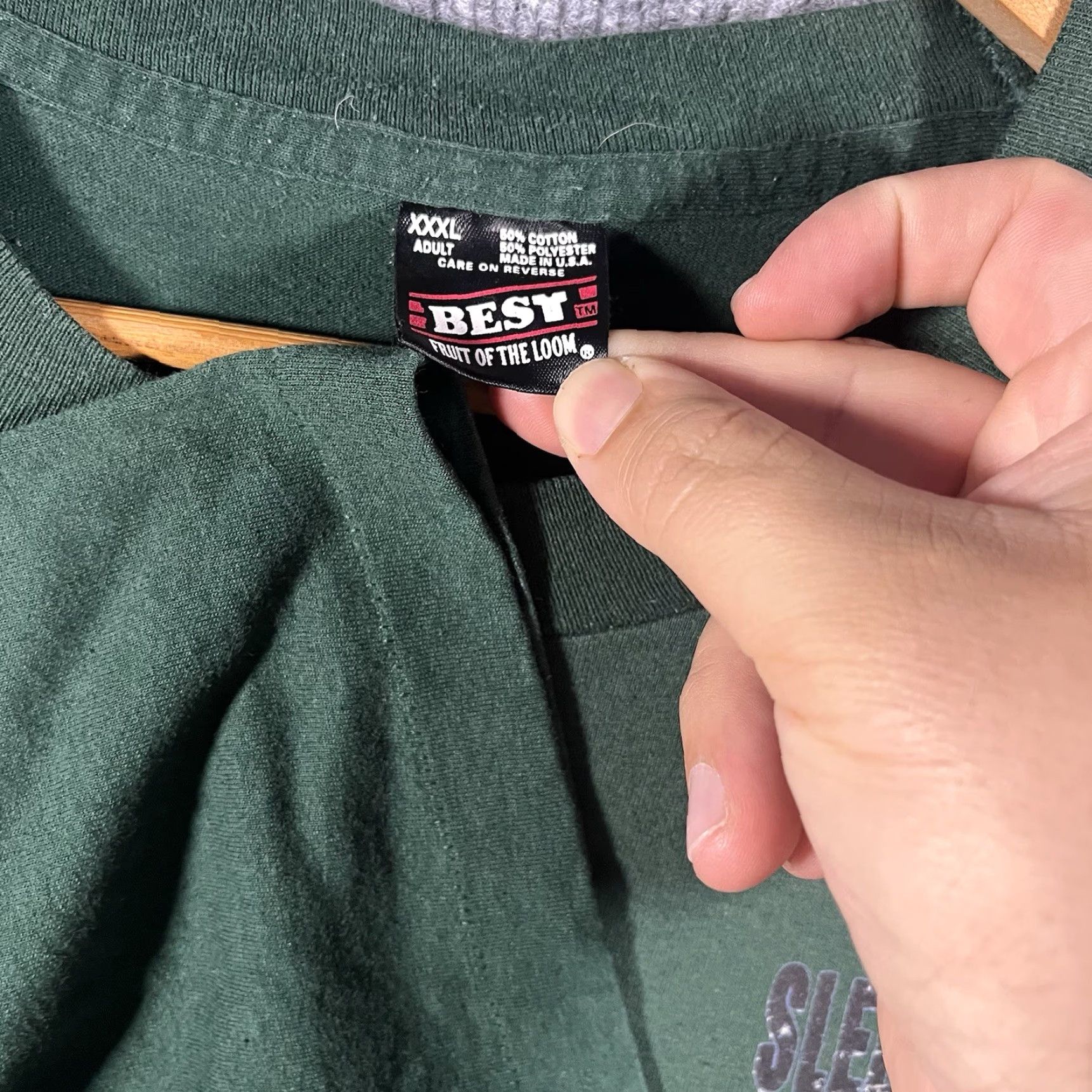 Fruit Of The Loom VINTAGE Fruit of the Loom Shirt 3XL Crew Neck Graphic T-Shirt 90s Movie Sleepless In Seattle Green Mens Size US XXL / EU 58 / 5 - 3 Thumbnail