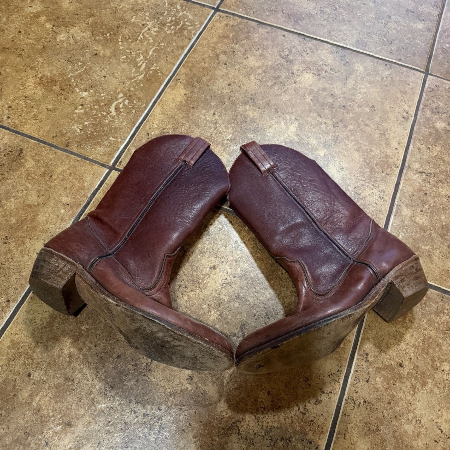 Vintage VINTAGE Dexter Campus Western Boots Mens 12 M USA MADE Brown Leather Cowboy Boots Distressed? No, Excellent Condition Size US 12 / EU 45 - 3 Thumbnail