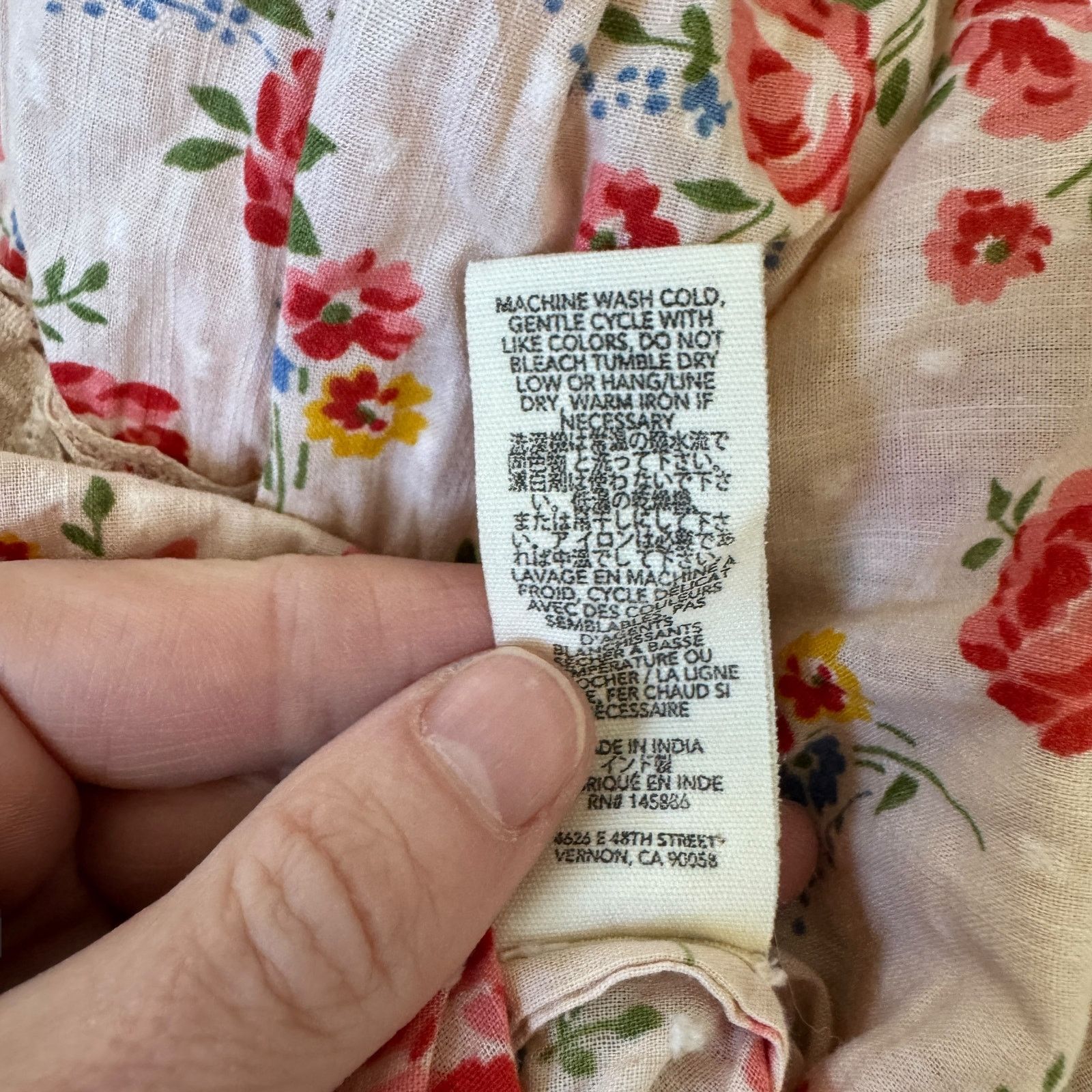 The Great. Serenade Dress Pale Pink Kerchief Rose Print
