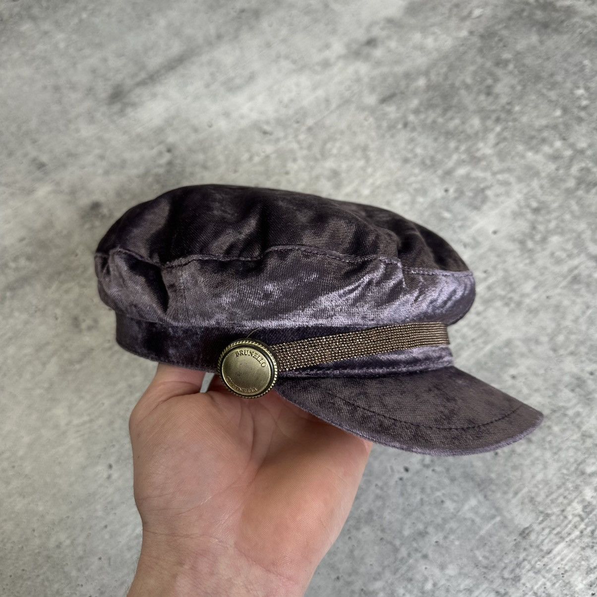 Brunello Cucinelli Brunello Cucinelli Velvet Shimmer Newsboy Hat Purple Women’s Size ONE SIZE - 1 Thumbnail