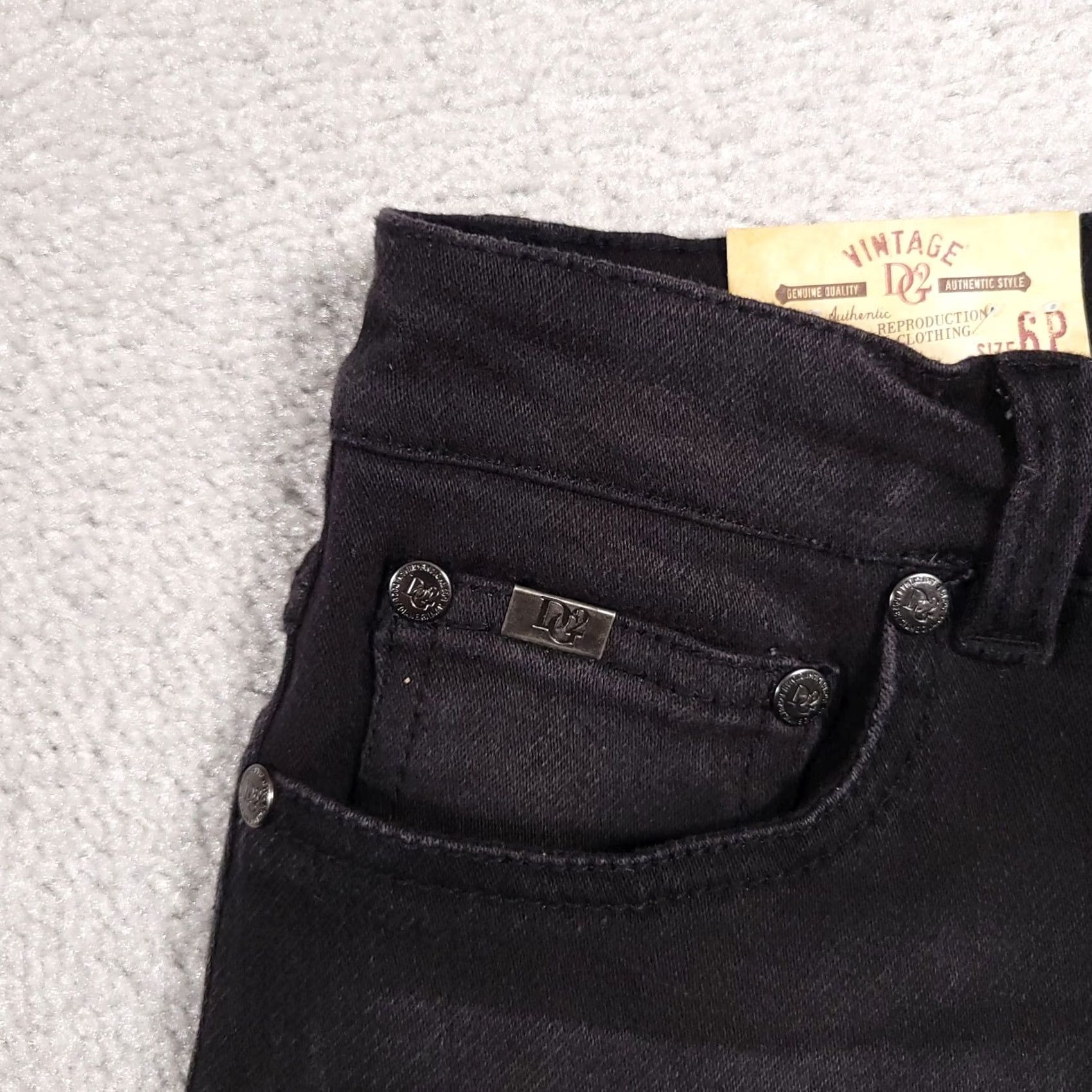 Vintage DG2 by Diane Gilman Jeans Women's 6P Black Western Vintage Skinny Distressed Jeans Size 28" / US 6 / IT 42 - 6 Thumbnail