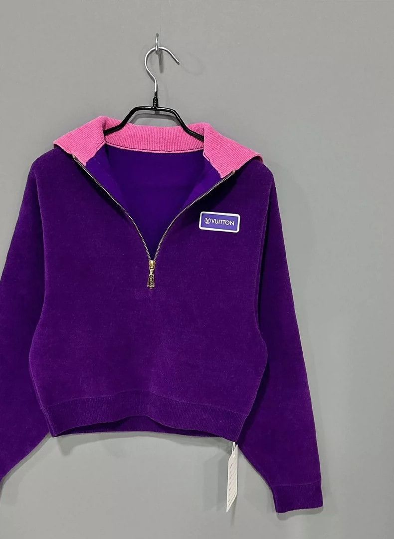 Louis Vuitton Navy Collar HalfZip Hoodie-2506 Size XXS / US 00 / IT 34 - 2 Thumbnail