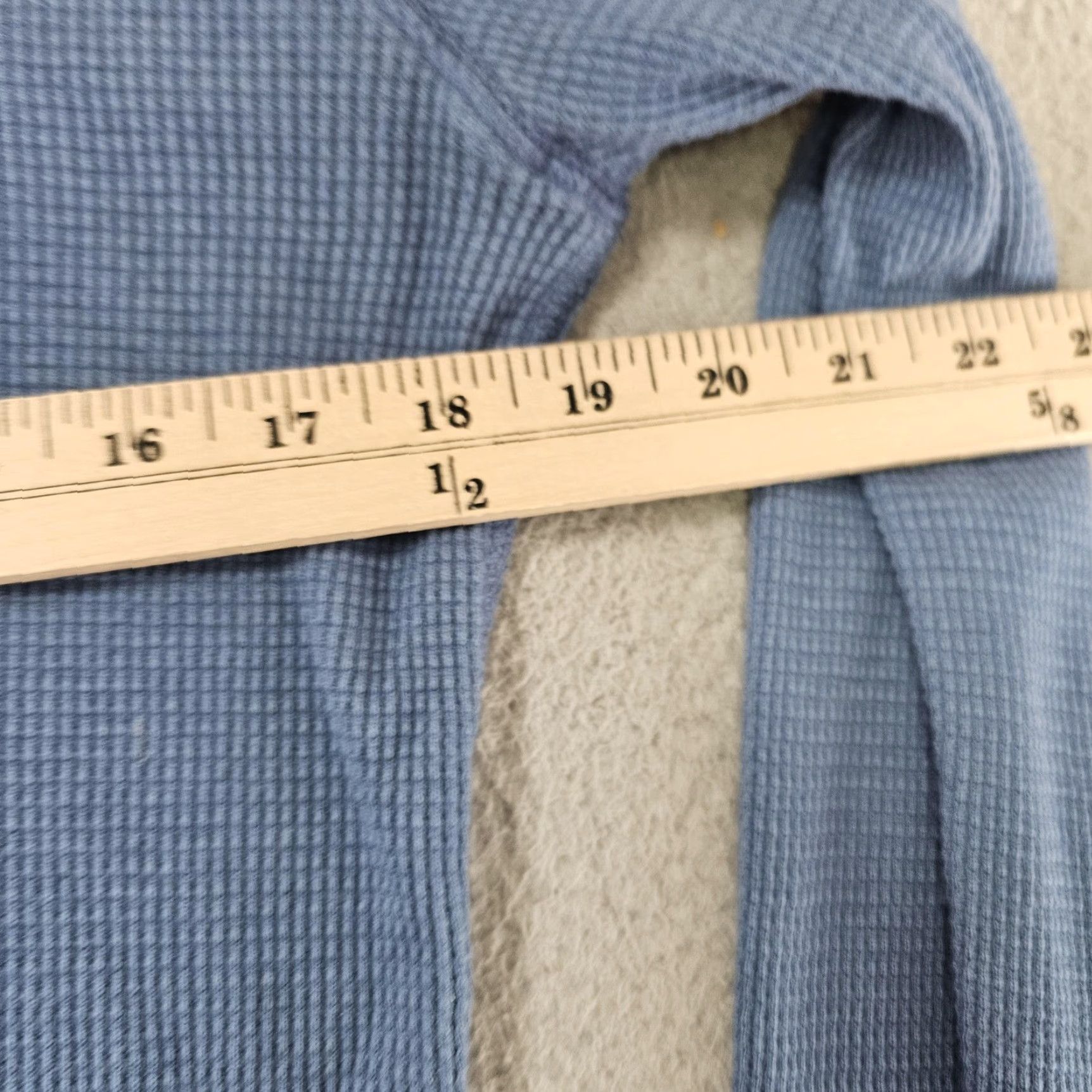 Faherty Faherty Shirt Mens Large Blue Thermal Waffle Knit Long Sleeve Crew Neck Size US L / EU 52-54 / 3 - 6 Thumbnail