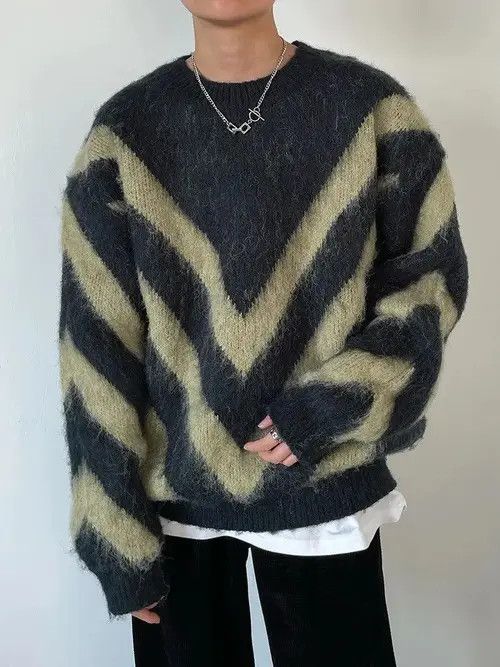 VIBE Luxury Knitted Striped Sweater Size US XL / EU 56 / 4 - 4 Thumbnail
