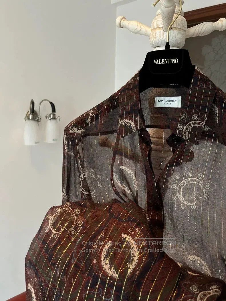 Saint Laurent Paris Saint Laurent 2018SS Silk Gold Thread Shirt. Size US M / EU 48-50 / 2 - 1 Thumbnail