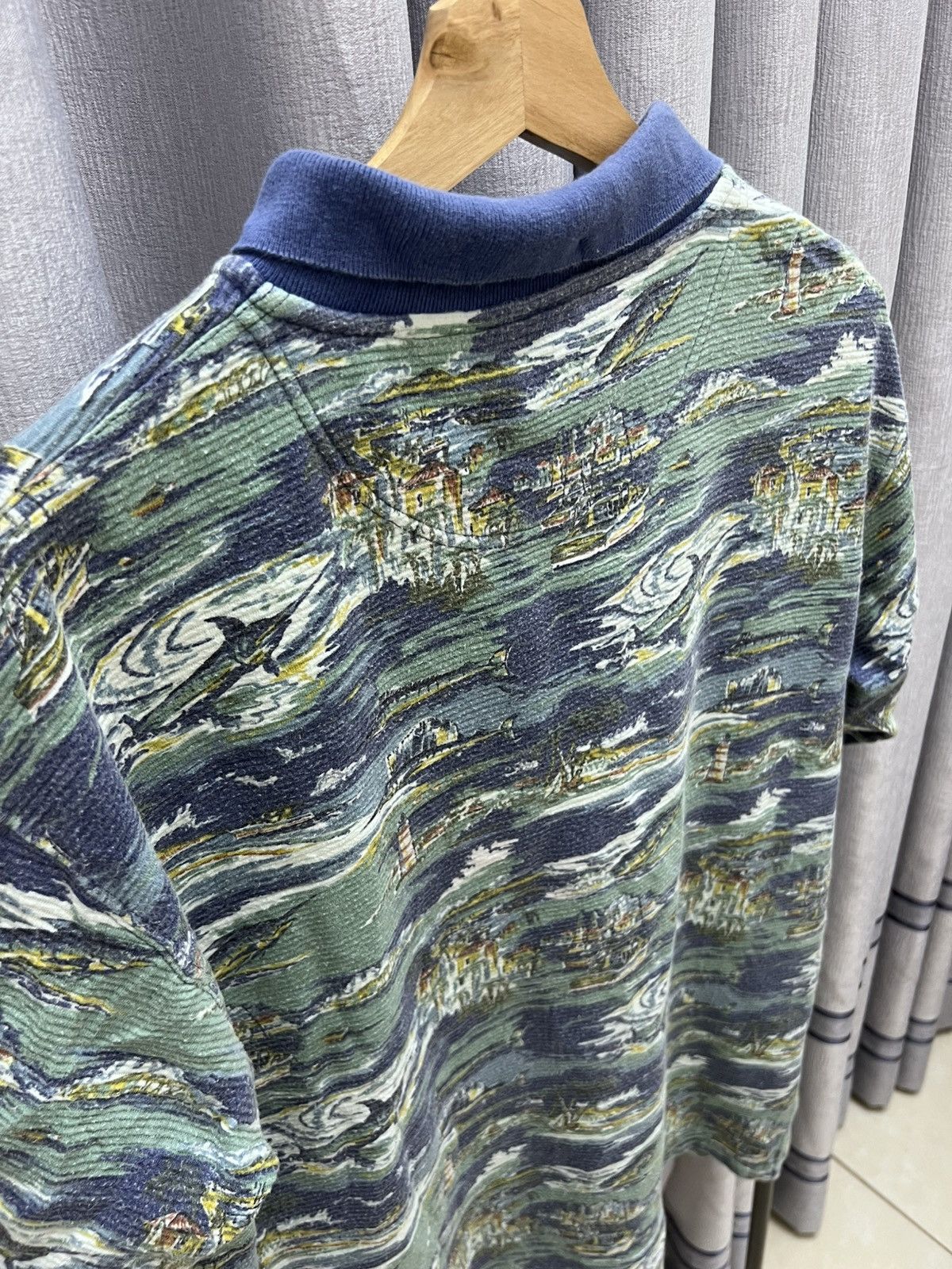Ocean Pacific Vintage OP Ocean Pacific Surf Over Full Print Collar Tshirt Size US XL / EU 56 / 4 - 5 Thumbnail
