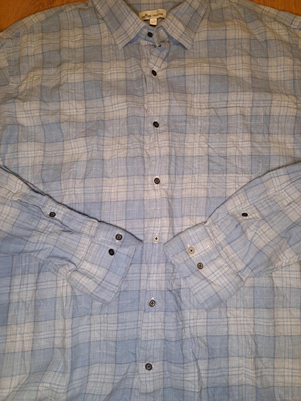 Peter Millar Peter Millar Button Up Dress Shirt Mens XXL Blue Glen Plaid Size US XXL / EU 58 / 5 - 5 Thumbnail