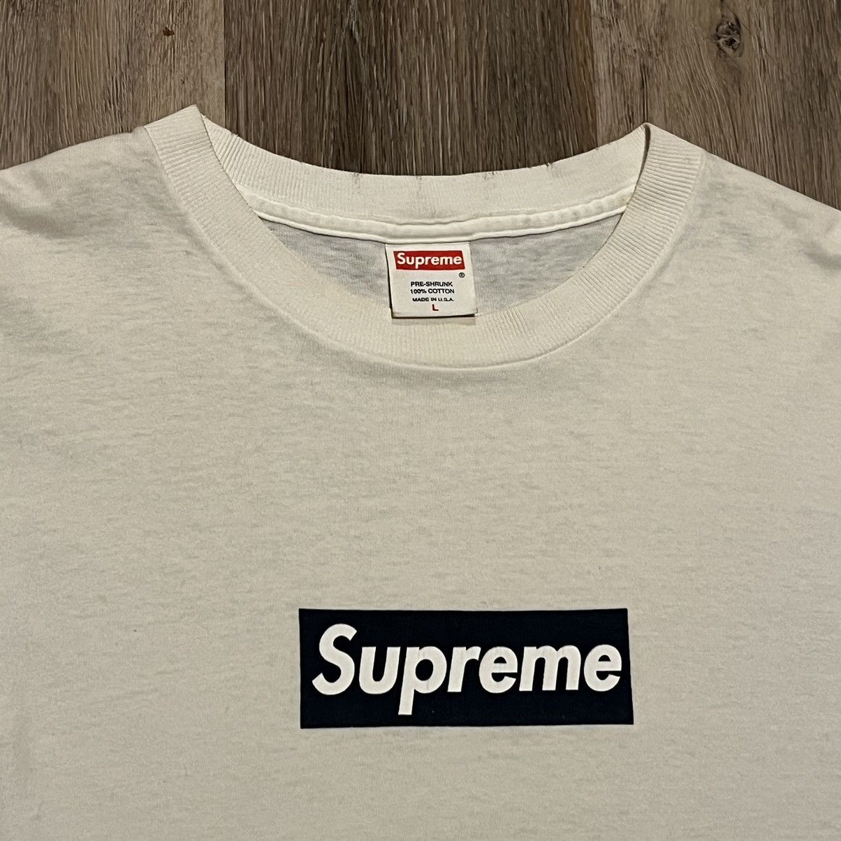 Supreme Supreme Navy Box logo Tee navy on white Bogo t shirt Size US L / EU 52-54 / 3 - 2 Thumbnail