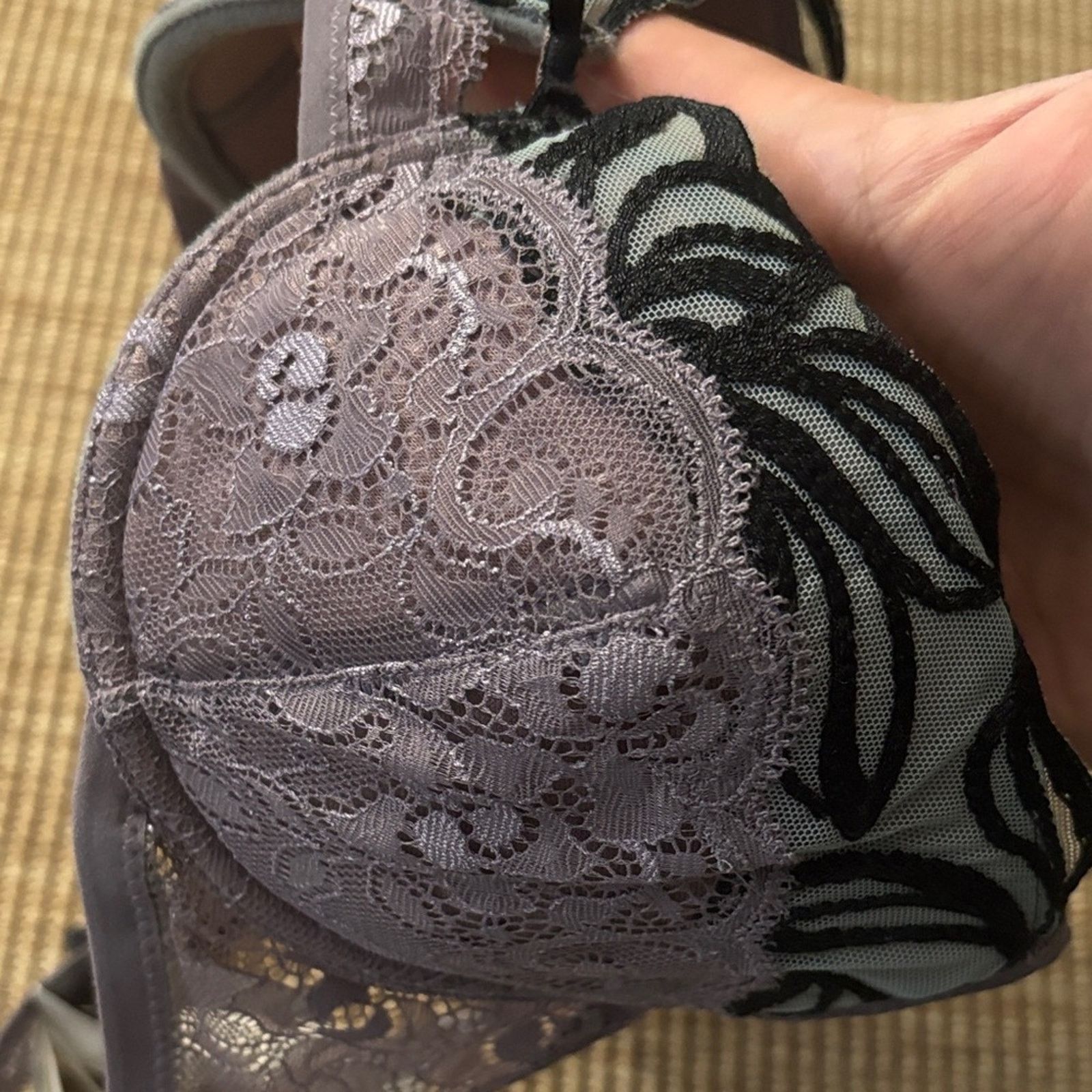 La Perla NWT Malizia by La Perla Lace Bra - Gray and Black B36 Size ONE SIZE - 6 Thumbnail