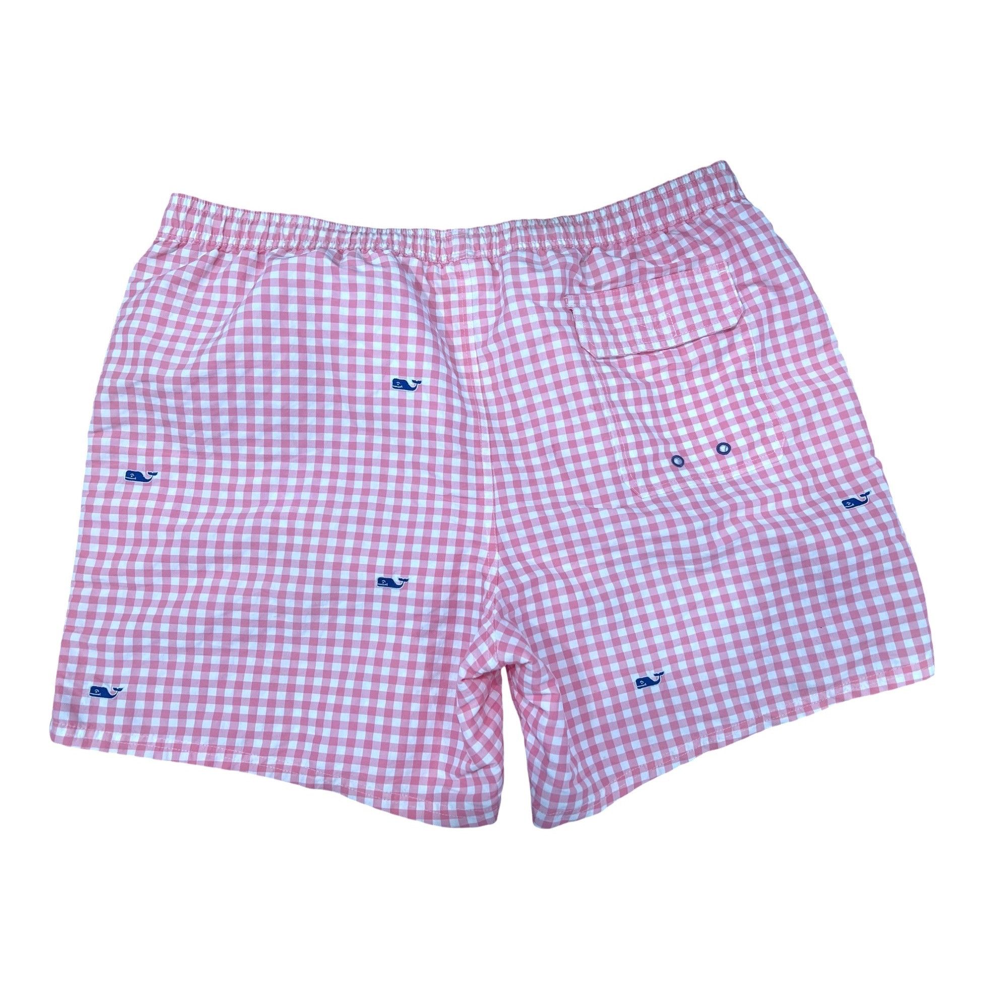 Vineyard Vines Vineyard Vines Mens XL Red & White Gingham Whale Print Swim Size US 44 / EU 60 - 3 Thumbnail