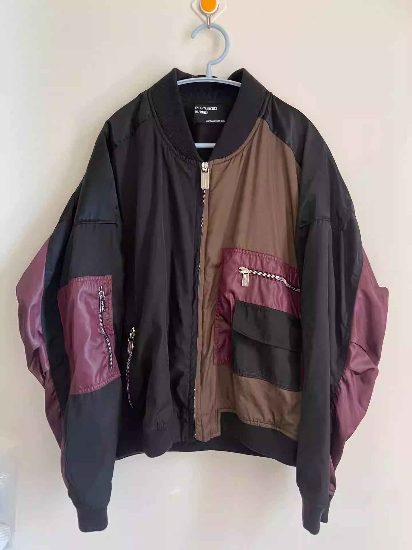 Pre-owned Enfants Riches Deprimes 20aw Silk Bomber Jacket In Black