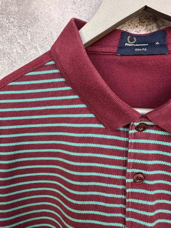 Fred Perry Fred Perry Polo Shirt Striped with Pocket Slim Fit Size US XL / EU 56 / 4 - 9 Thumbnail