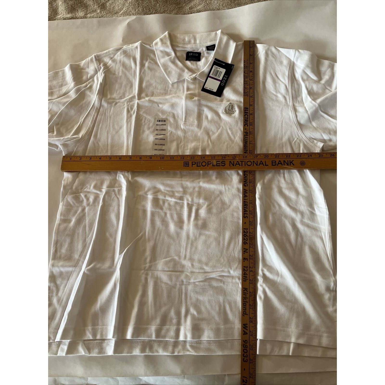 Izod Izod Men Silk Wash Polo Shirt Size XXL White Solid SS Cotton Size US XXL / EU 58 / 5 - 9 Thumbnail