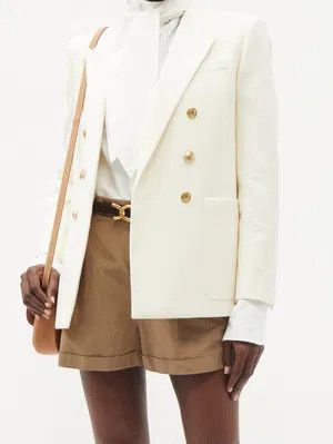 Saint Laurent Paris o1tp1o0125 Double Breasted Jacket in White Size S / US 4 / IT 40 - 2 Thumbnail