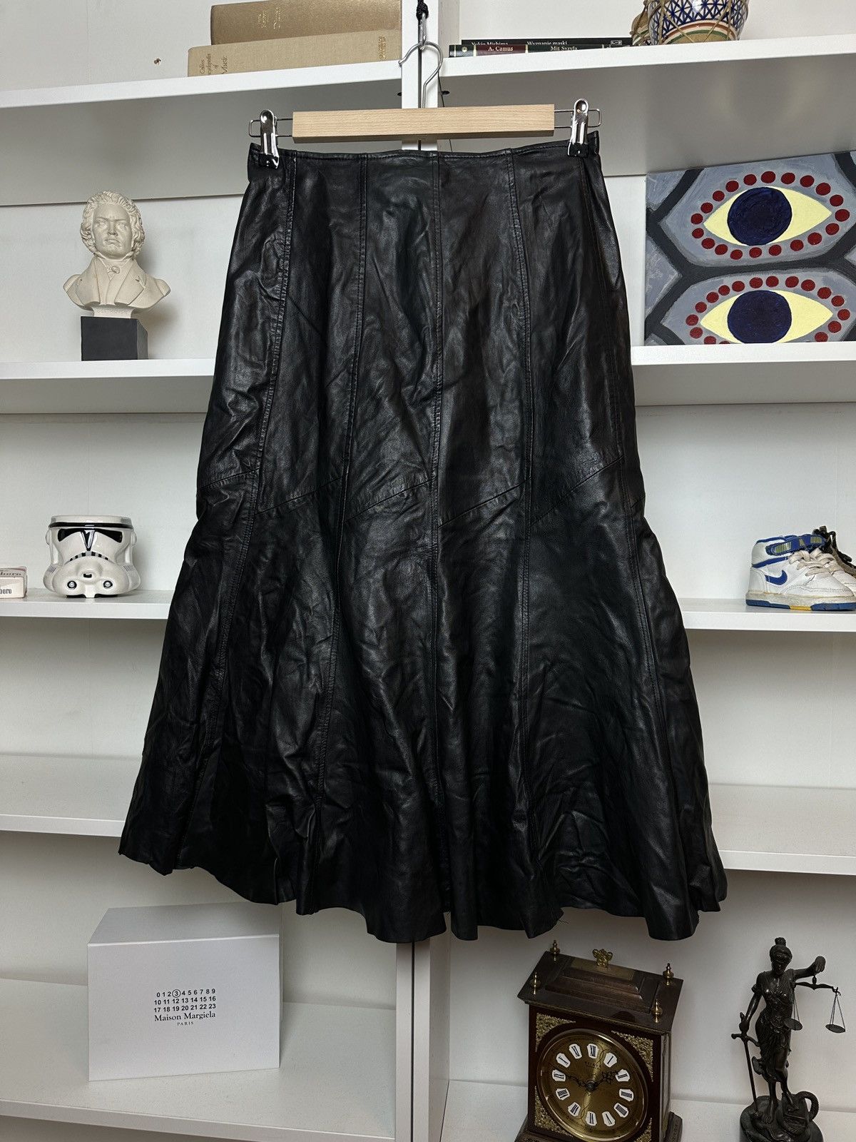 Vintage Vintage leather black opium designer archive fairycore skirt Size 26" / US 2 / IT 38 - 1 Thumbnail