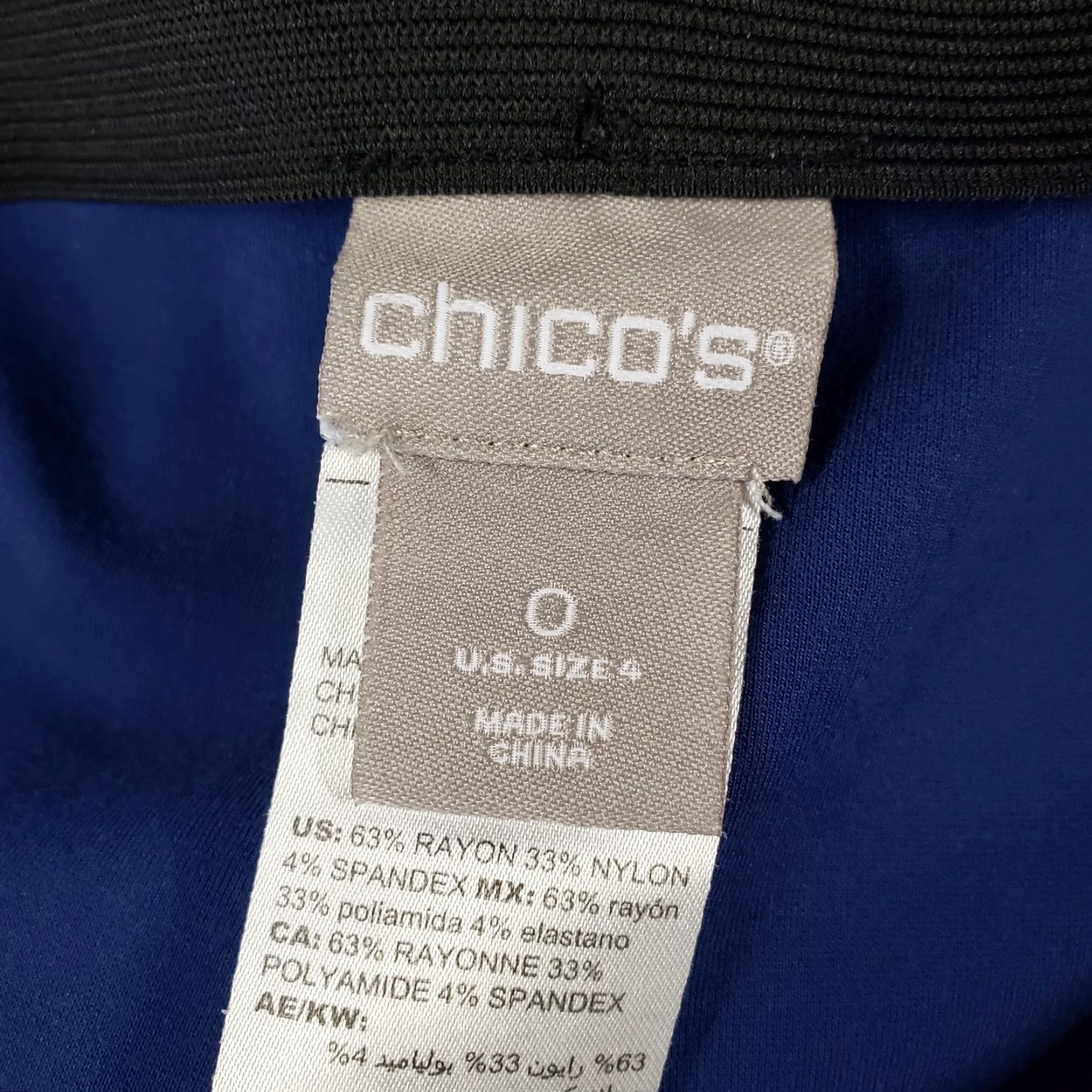 Vintage Chico's Womens Cropped Pants Size 4 Blue Mid Rise Rayon Blend Pull On Flat Front 25in Inseam Womens Size 27" / US 4 / IT 40 - 7 Thumbnail