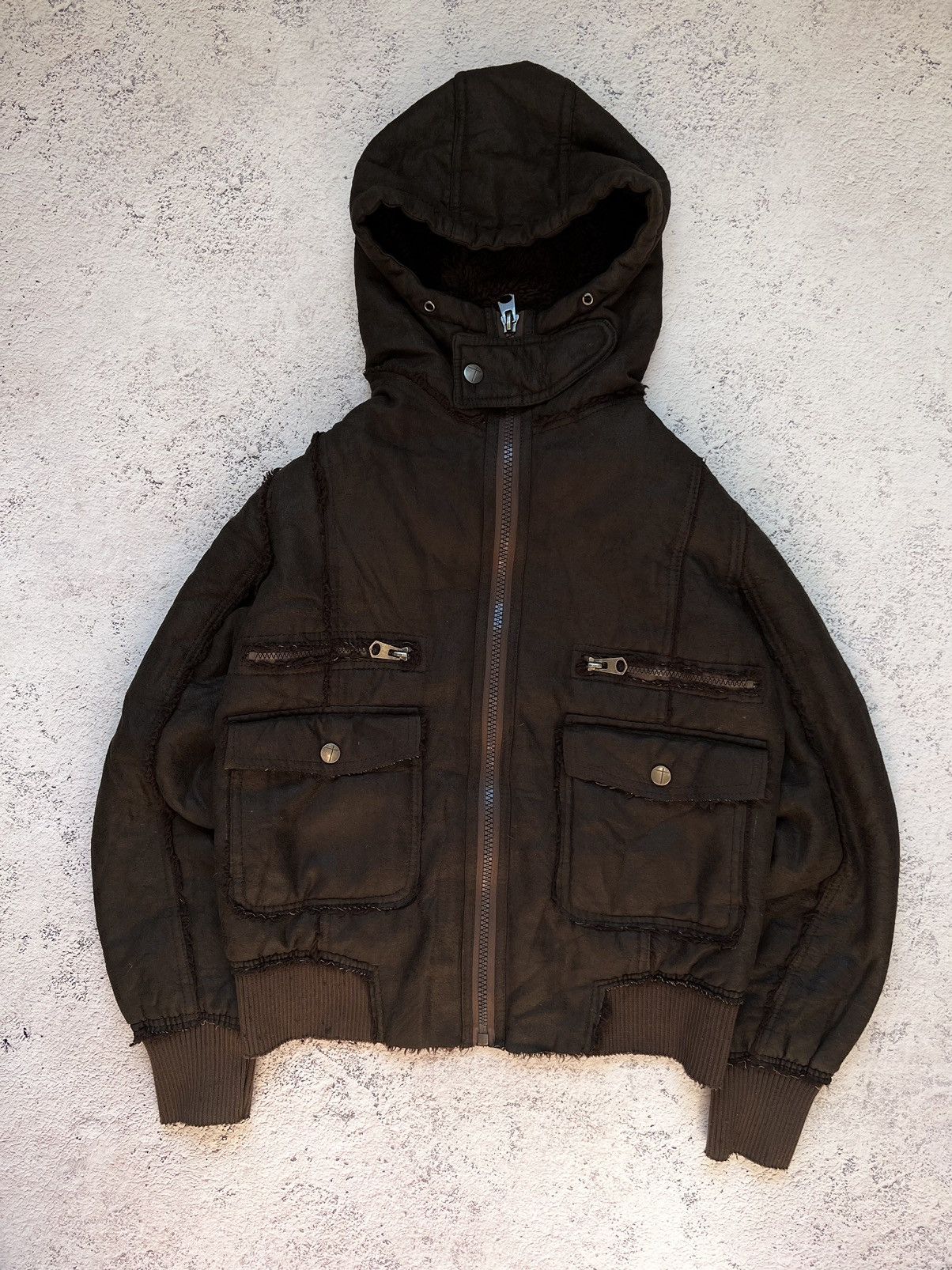 If Six Was Nine × Le Grande Bleu (L.G.B.) Vintage Grunge Zip Fur Jacket IfSixWasNine Y2K Japan Style Size M / US 6-8 / IT 42-44 - 2 Thumbnail