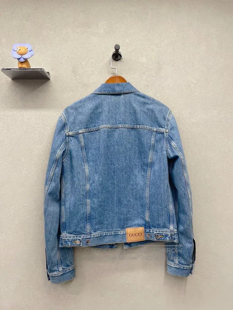 Gucci Gucci Double G printed logo denim jacket Size US S / EU 44-46 / 1 - 3 Thumbnail