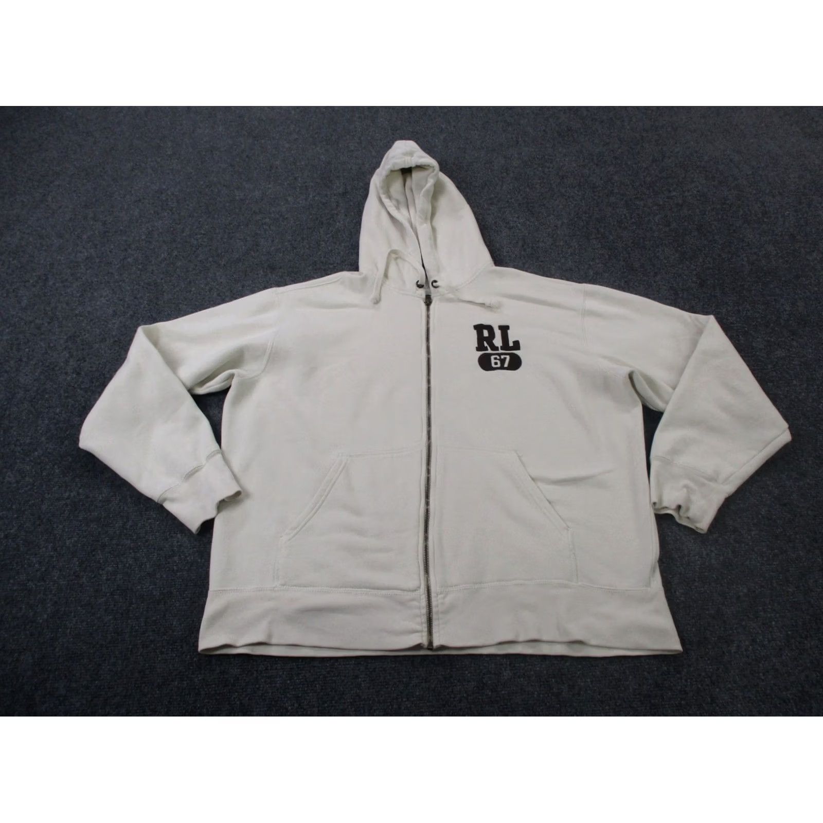 Polo Ralph Lauren Polo Ralph Lauren Jacket Mens L Windbreaker Hooded Full Zip Pockets Ivory Knit Casual Logo 67 Spellout Size US L / EU 52-54 / 3 - 2 Thumbnail