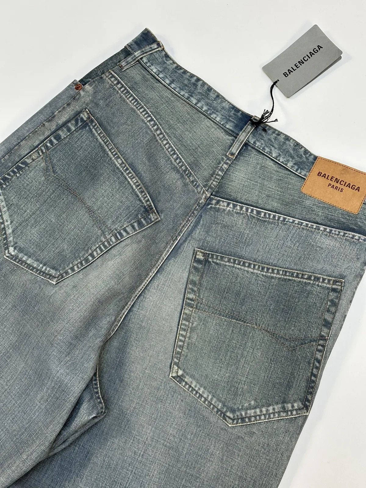 Balenciaga o1s1rm1125 Trompe L'Oeil Baggy Pants in Blue Size US 28 / EU 44 - 3 Thumbnail