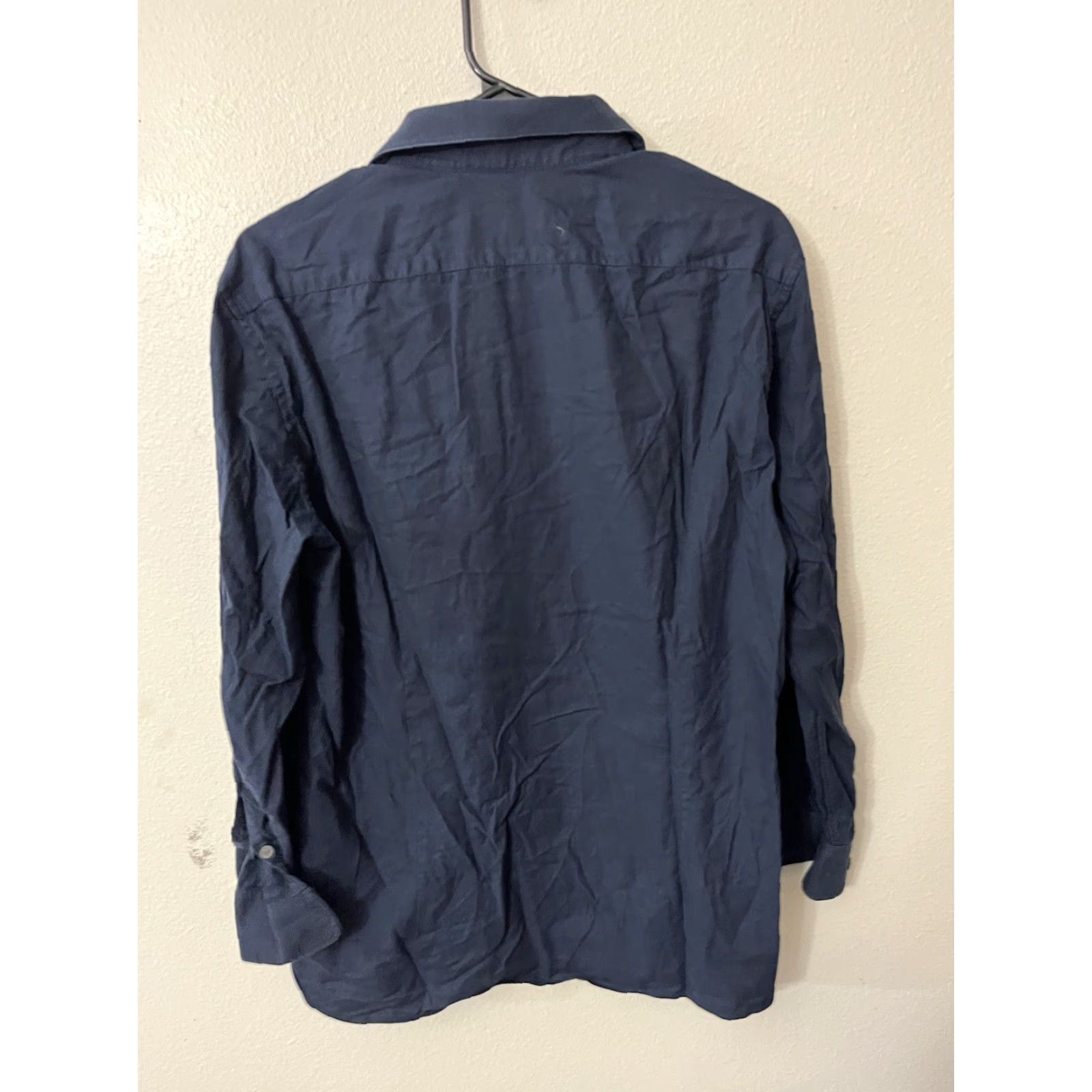 John Varvatos John Varvatos Signature Slim Fit Button Down Shirt Navy Blue 16 32/33 Men Dress Shirt Slim Fit Shirt 100% Cotton Size US L / EU 52-54 / 3 - 2 Thumbnail