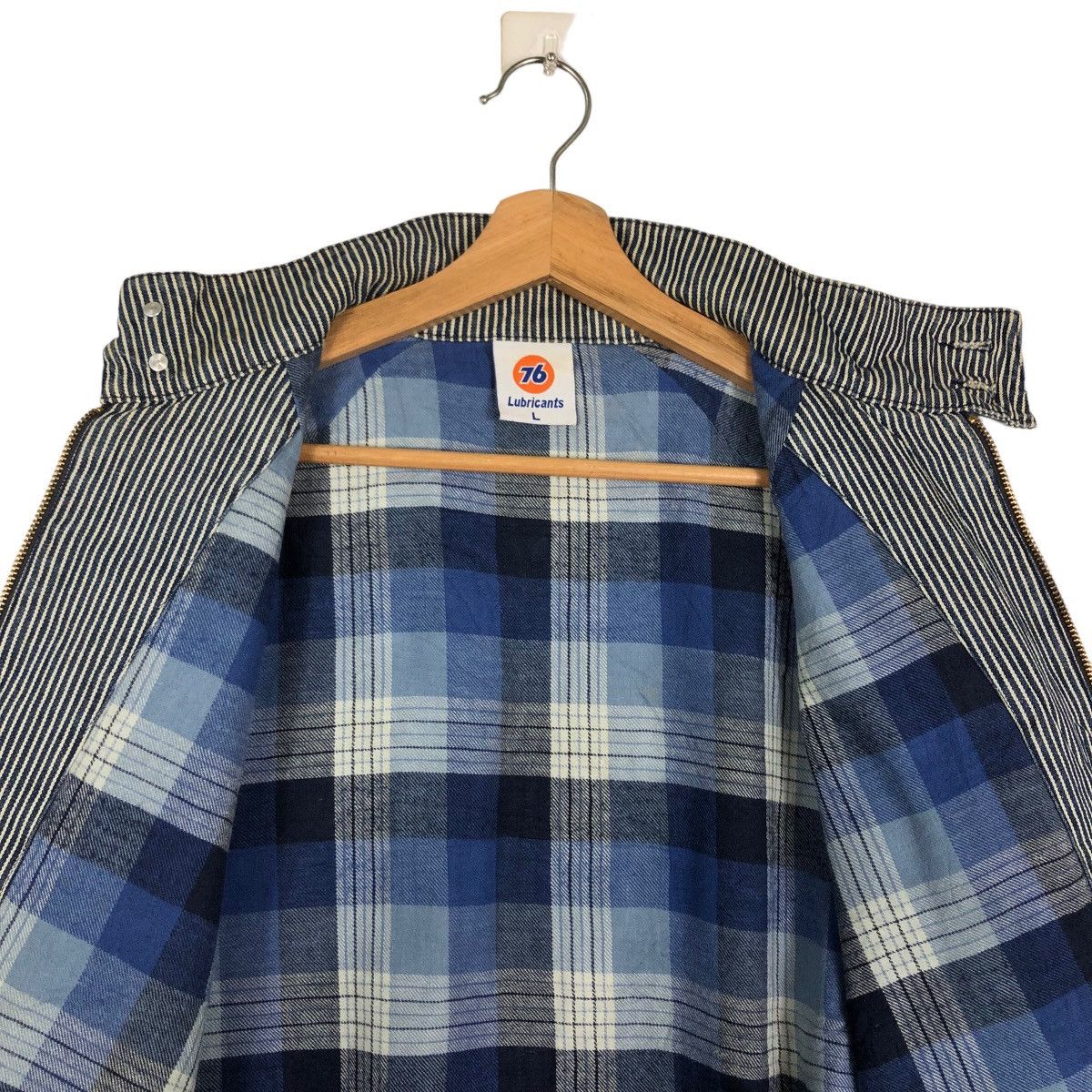 Japanese Brand 🔥90’s Striped Bomber Jacket 76 Lubricant Big Logo Size US L / EU 52-54 / 3 - 11 Thumbnail
