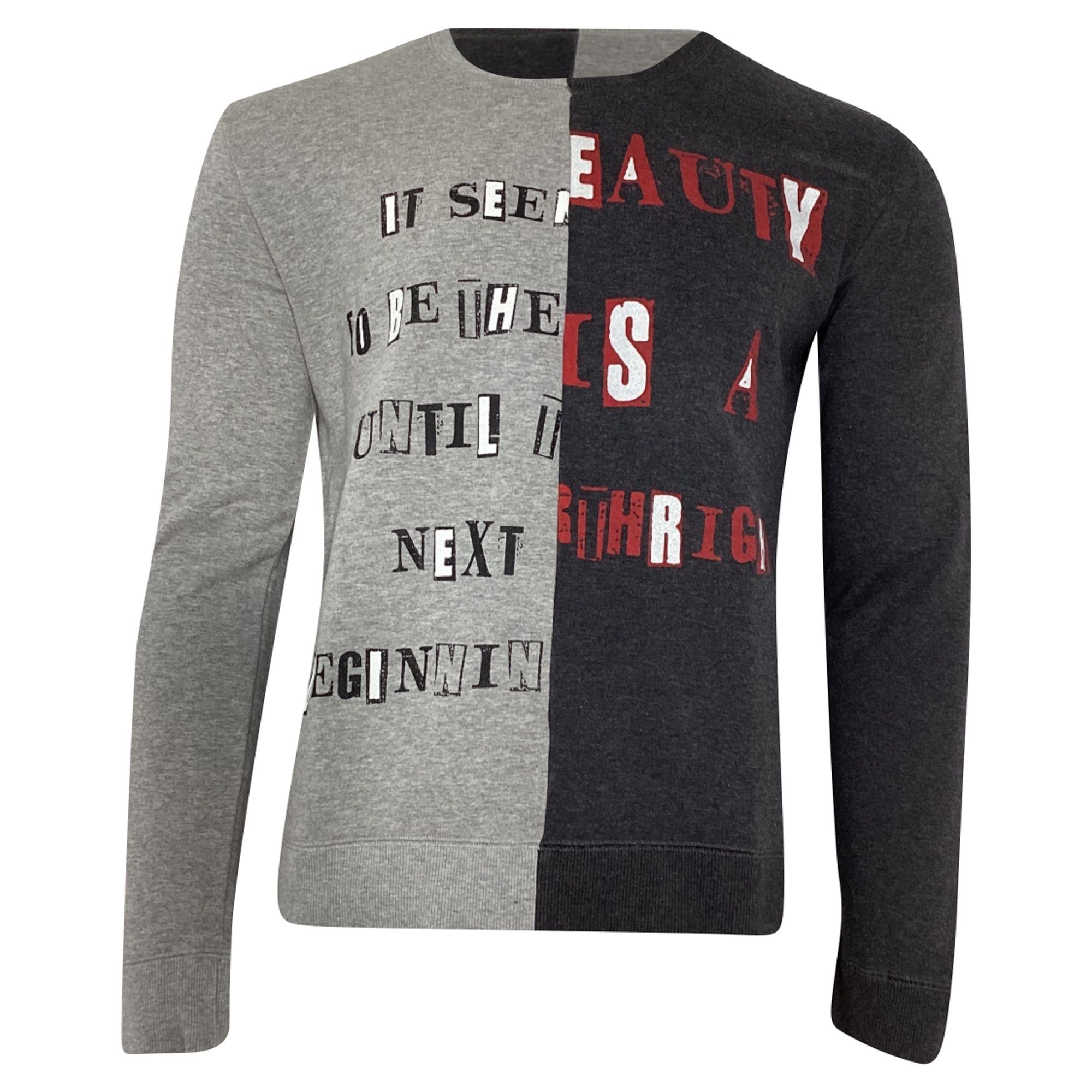 Valentino Valentino Jamie Reid Punk Poem Crew Sweatshirt in Grey Cotto Size US XL / EU 56 / 4 - 1 Thumbnail
