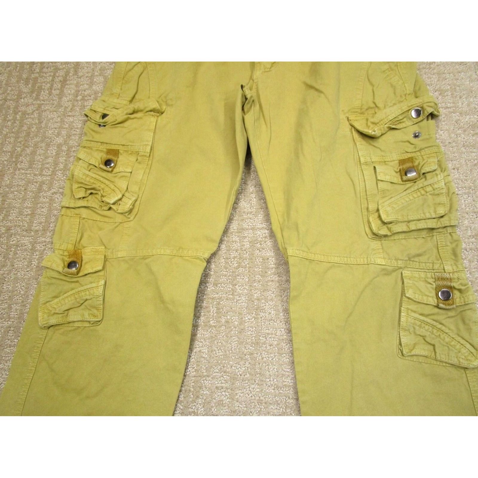 Vintage Junye Cargo Pants Men 36 Yellow Canvas Cargo Pocket Relaxed Straight Regular Waist 34 Inseam 33 Front Flat Front Vintage No Size US 36 / EU 52 - 3 Thumbnail