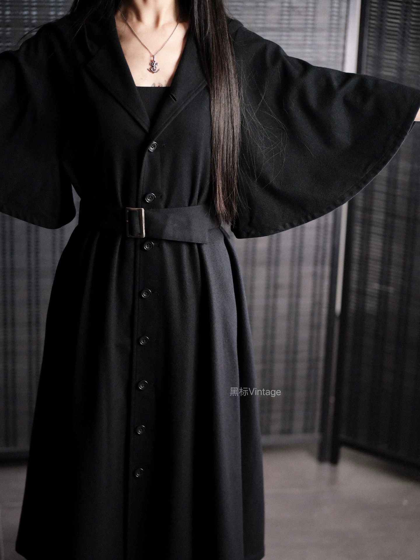 Yohji Yamamoto Yohji Yamamoto 98ss Archive Cape-Sleeve Coat Women's Size ONE SIZE - 6 Thumbnail