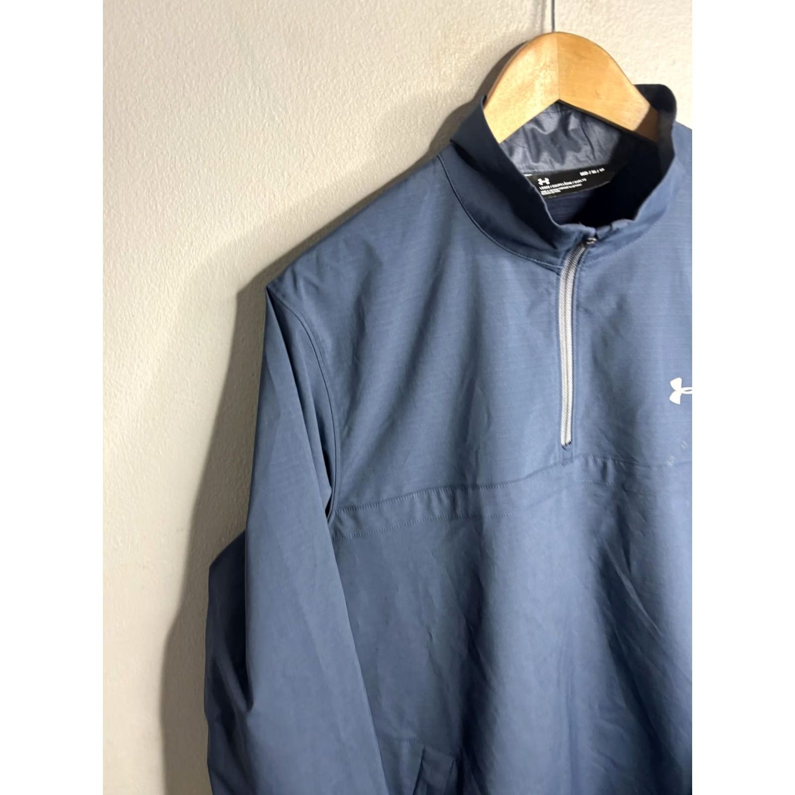 Under Armour Under Armour Jacket Mens Medium Blue 1/2 Zip Windbreaker Reflective Lightweight Size US M / EU 48-50 / 2 - 2 Thumbnail