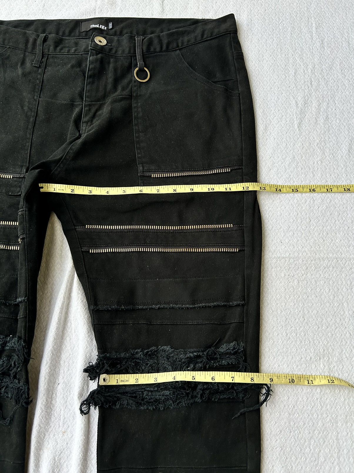 If Six Was Nine 💸BINDINGOFFER💸Flared jeansthelees black denim multizip style Size US 38 / EU 54 - 13 Thumbnail