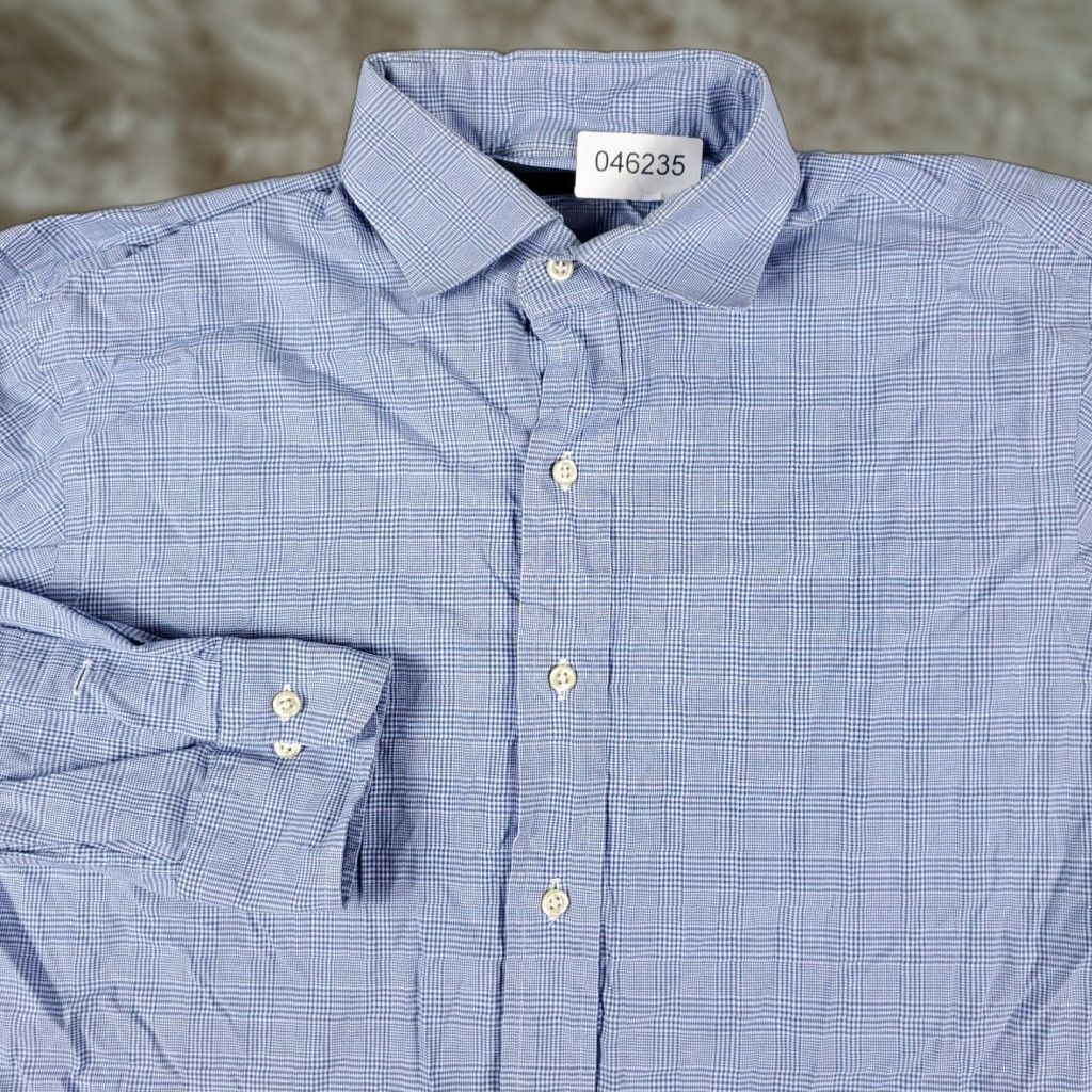 Ralph Lauren Ralph Lauren Dress Shirt Blue Plaid Button-Up Long Sleeve Adult 16 Mens Size 42R - 1 Thumbnail