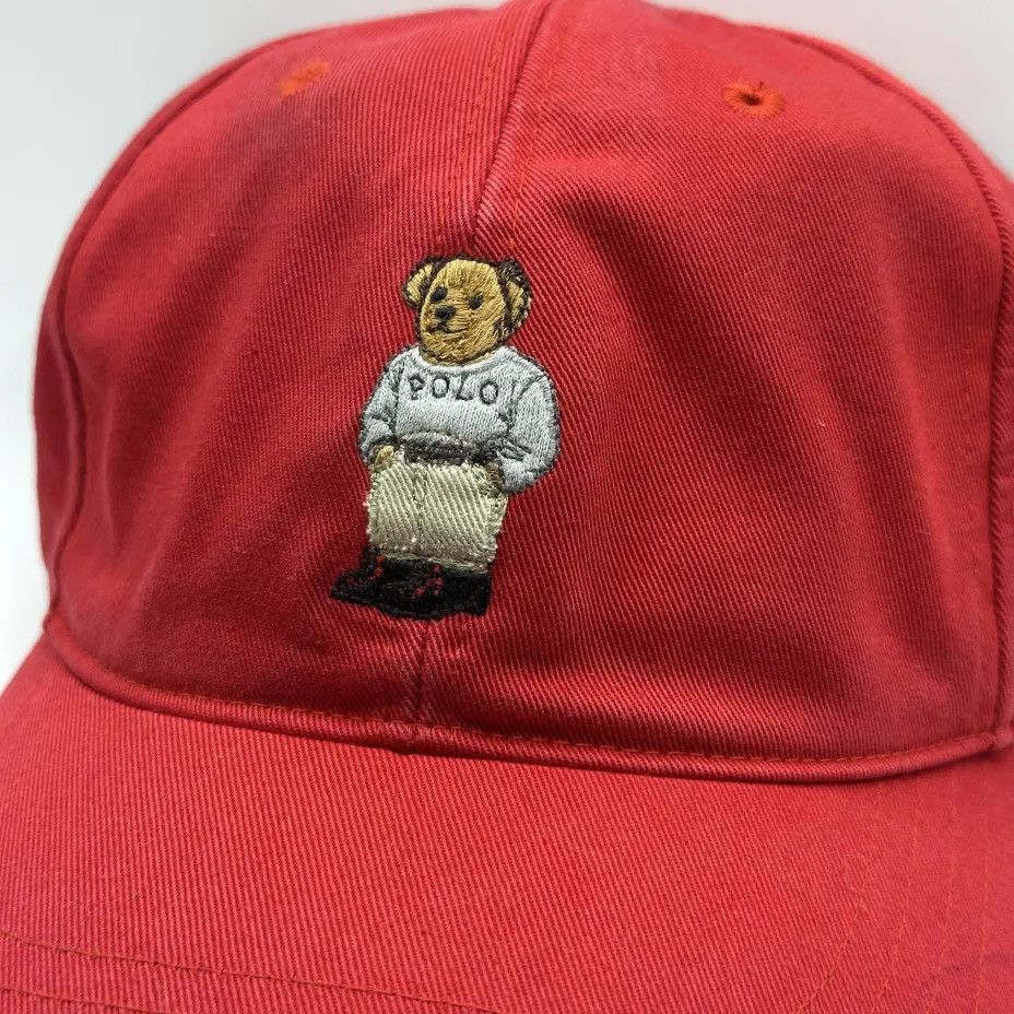 Polo Ralph Lauren Vintage Polo Ralph Lauren Red Polo Bear Baseball Cap RARE! Size ONE SIZE - 2 Thumbnail