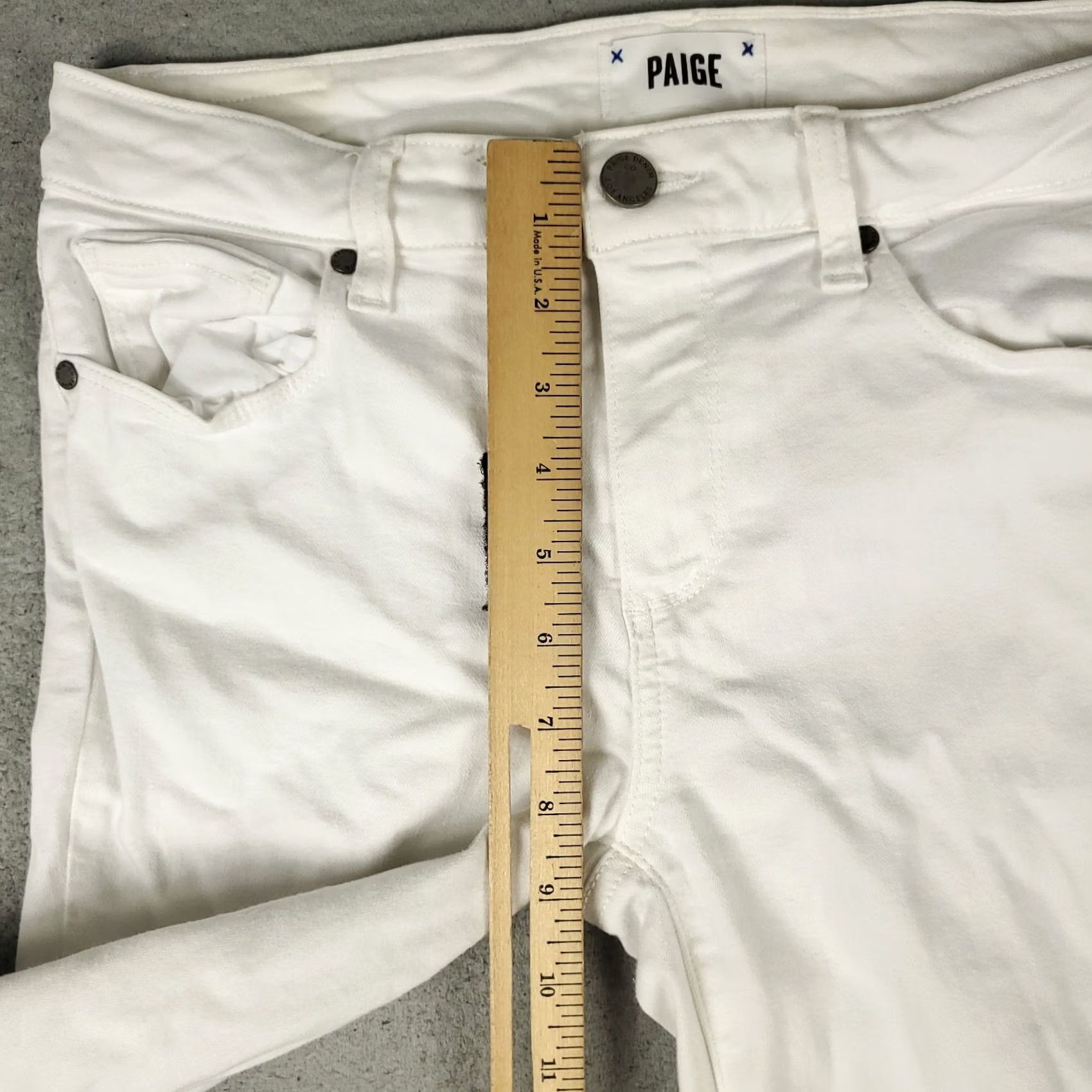 Paige Paige Jeans Womens Regular Size 27x28 White Verdugo Ankle Cut Off Denim Pants Slimming Pockets 5-Pocket Size 27" / US 4 / IT 40 - 4 Thumbnail