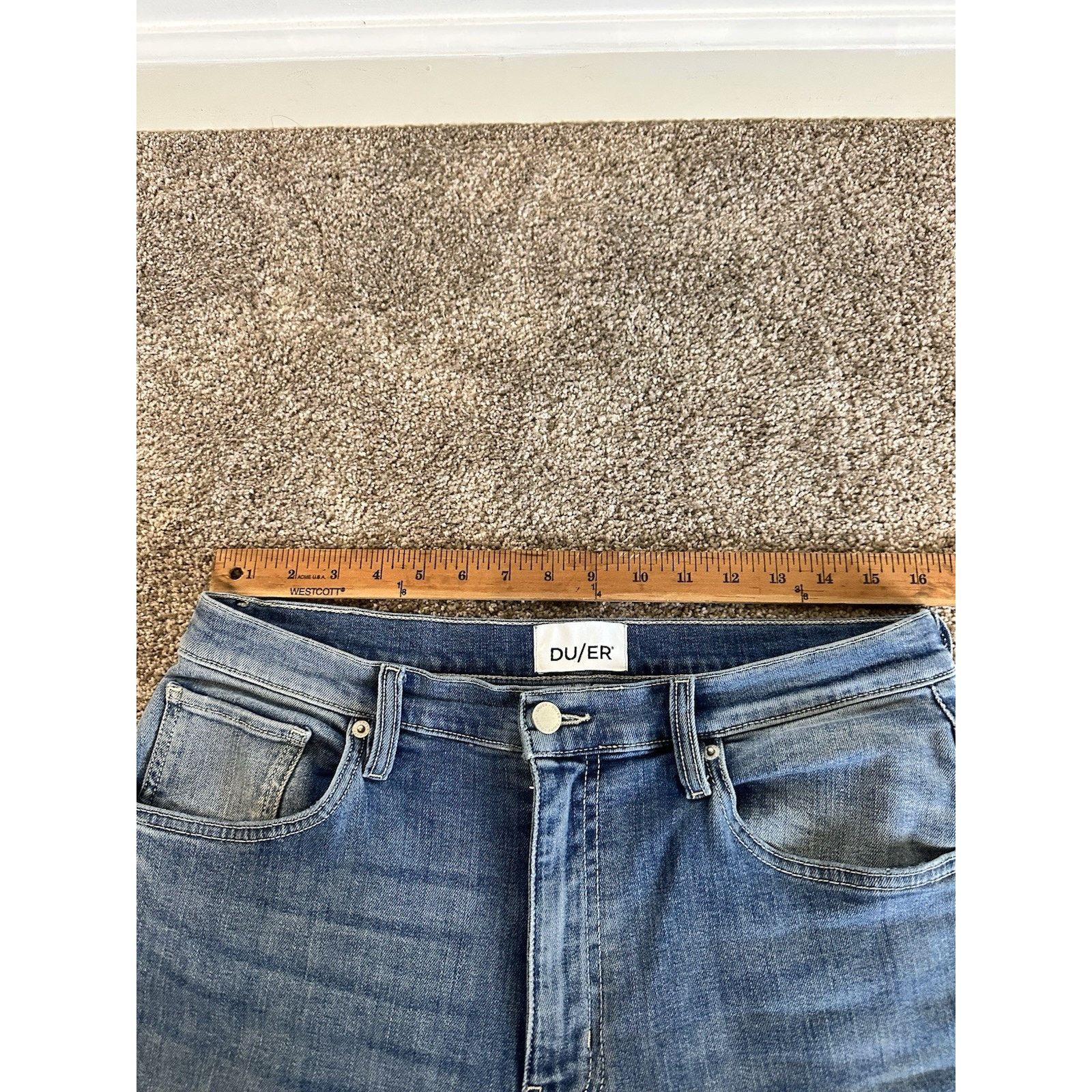 DUER DU/ER Jeans Mens 31x31 Blue Medium Wash Straight Size US 31 - 5 Thumbnail