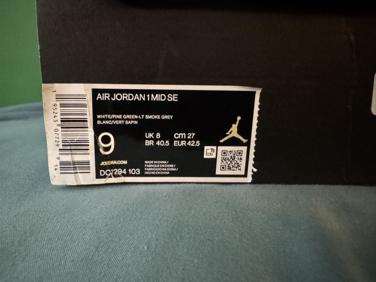 Nike Jordan 1 mid grey green 2021 Size US 9 / EU 42 - 7 Thumbnail