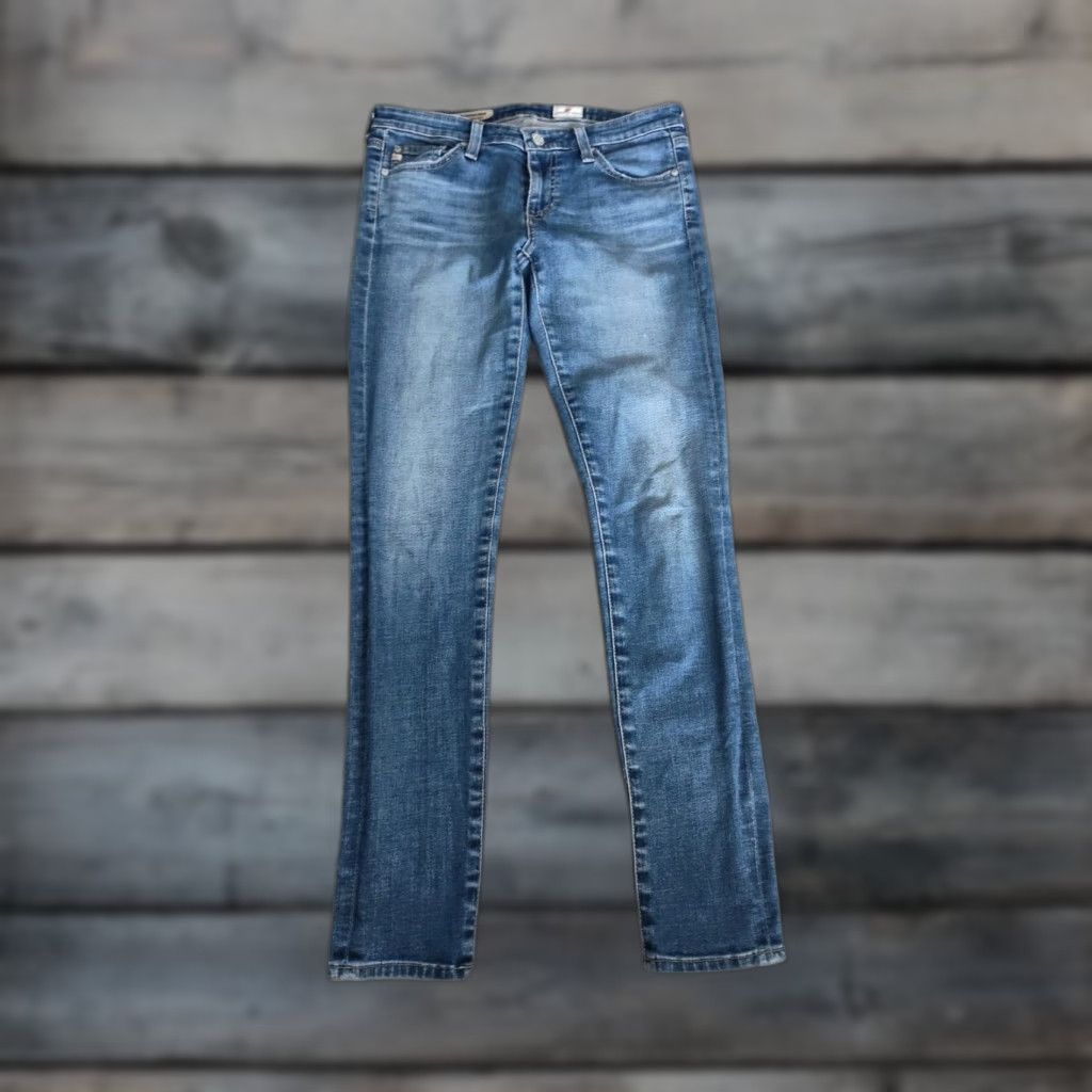 Vintage VINTAGE AG Adriano Goldschmied Women's Blue Skinny Jeans Size 27R Ankle Stretch Denim Size 27" / US 4 / IT 40 - 1 Thumbnail