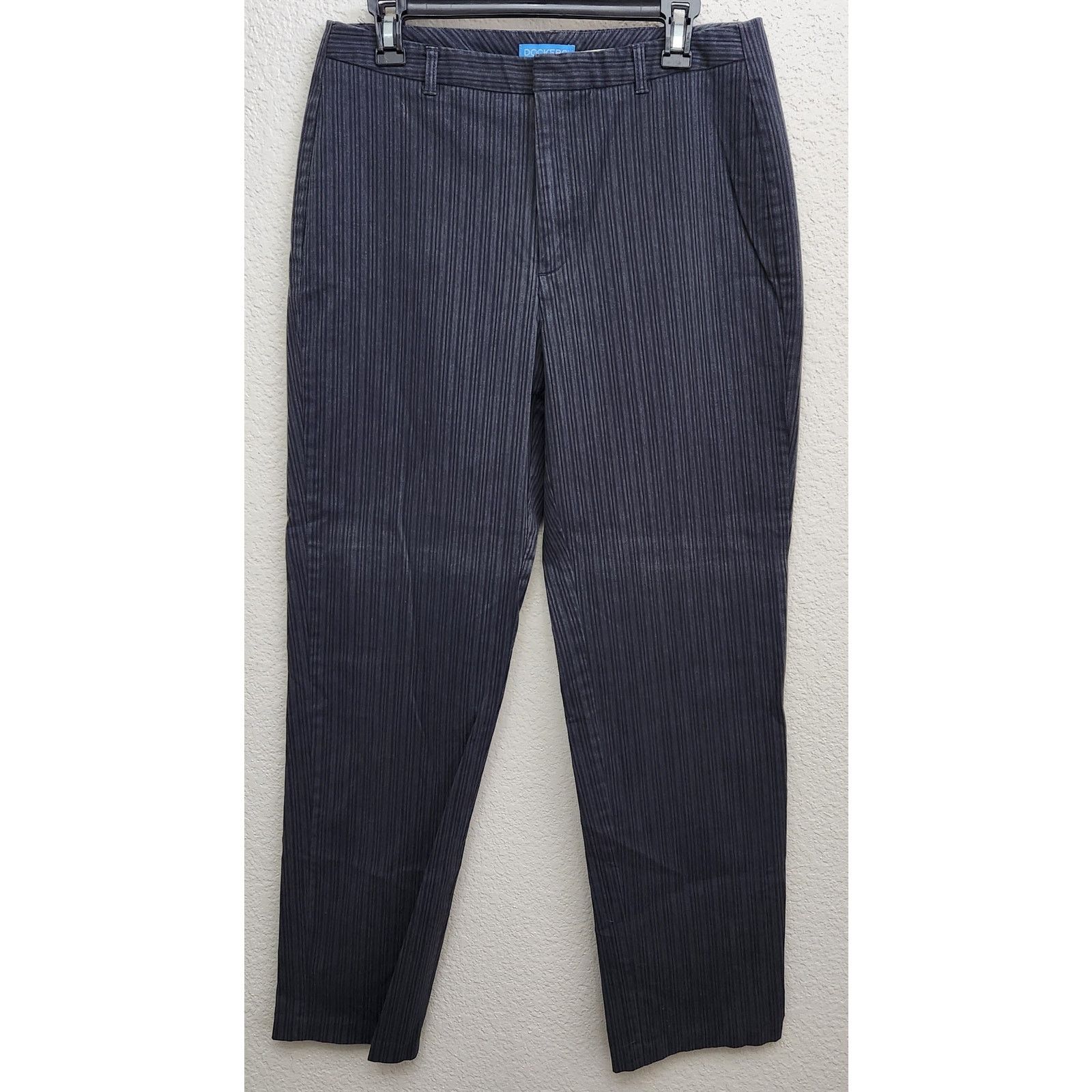 Dockers Dockers Women Black Charcoal Pinstripe Favorite Fit Pants 12 Size 31" - 1 Thumbnail