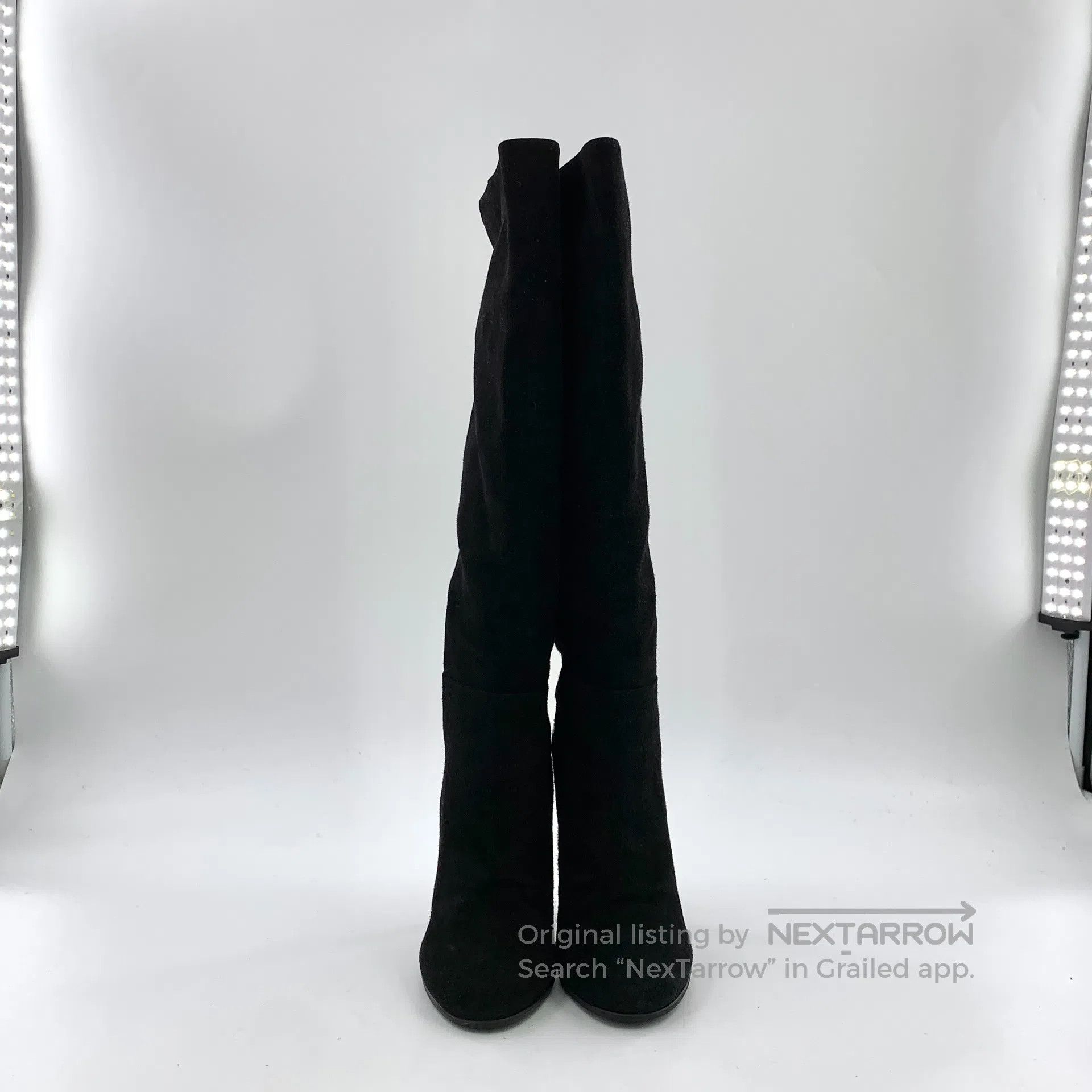 Sergio Rossi Sergio Rossi Black round toe suede fine heel high boots| Size US 6 / IT 36 - 3 Thumbnail