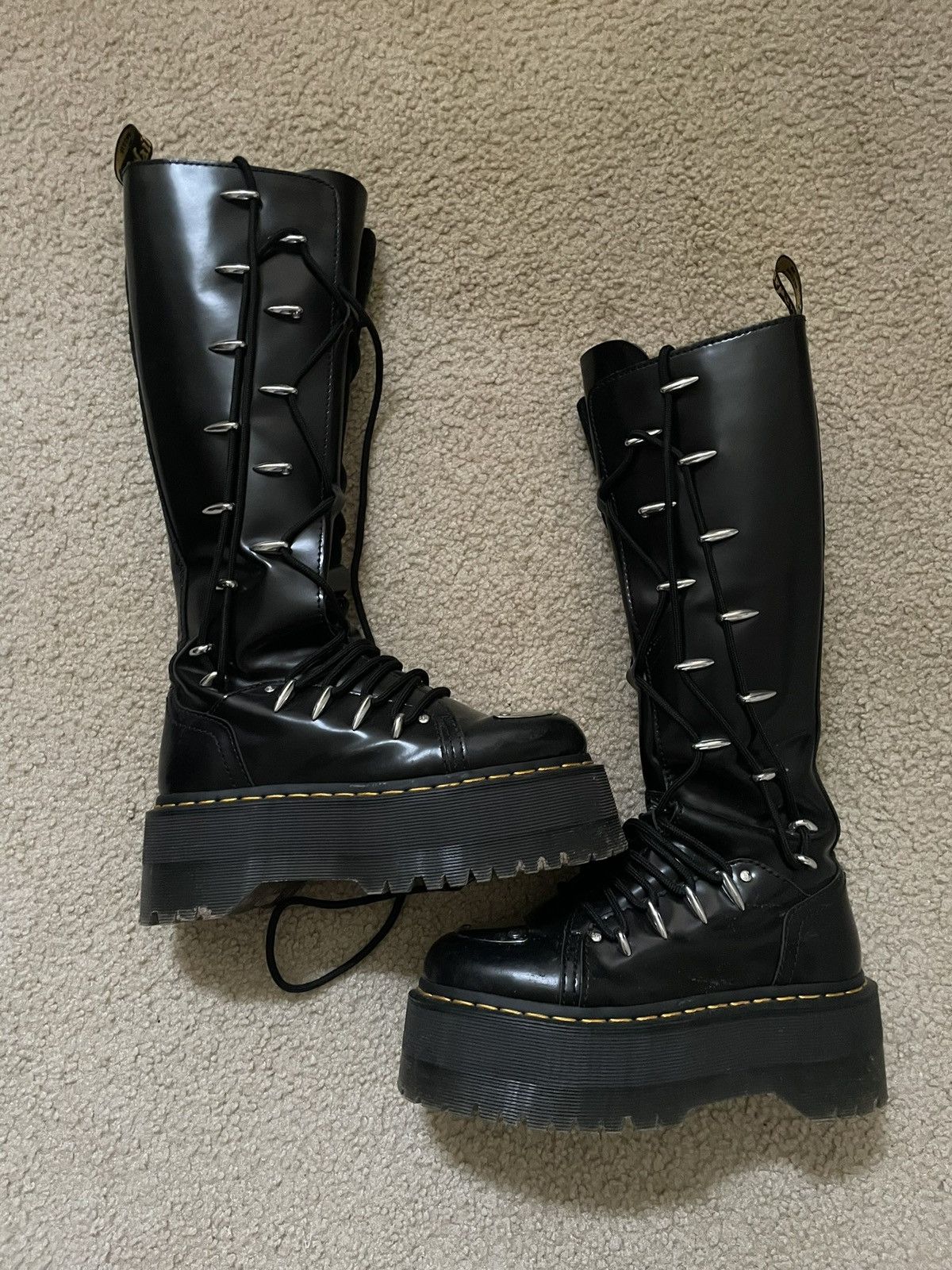 image of Doc Marten 1B60 Platform Knee High Boots in Black, Women's (Size 5)