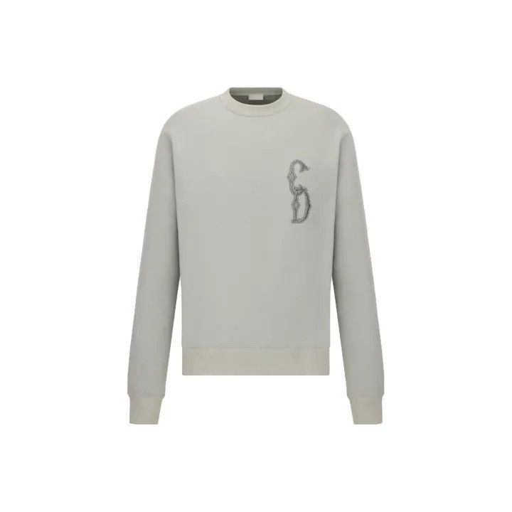 Dior Dior Dior Gray Embroidered Long Sleeve Sweatshirt for Men Size US S / EU 44-46 / 1 - 1 Thumbnail