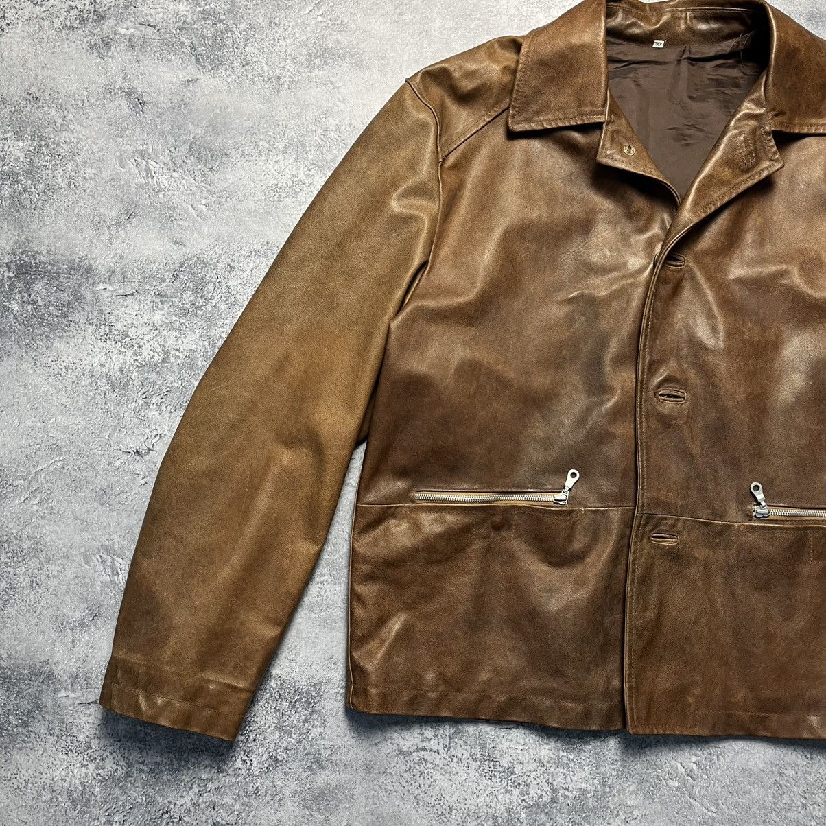 Genuine Leather Vintage Vera Pelle Leather Jacket Italian Y2K Size US XXL / EU 58 / 5 - 3 Thumbnail