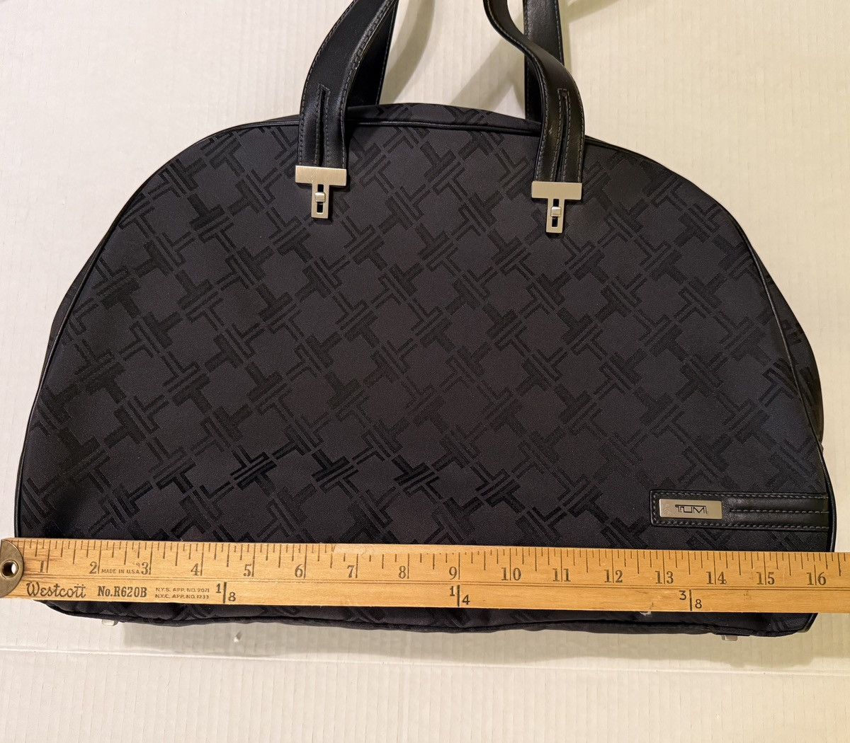 Tumi TUMI Vtg Black Monogram Ballistic Nylon Tote Bag Size ONE SIZE - 10 Thumbnail