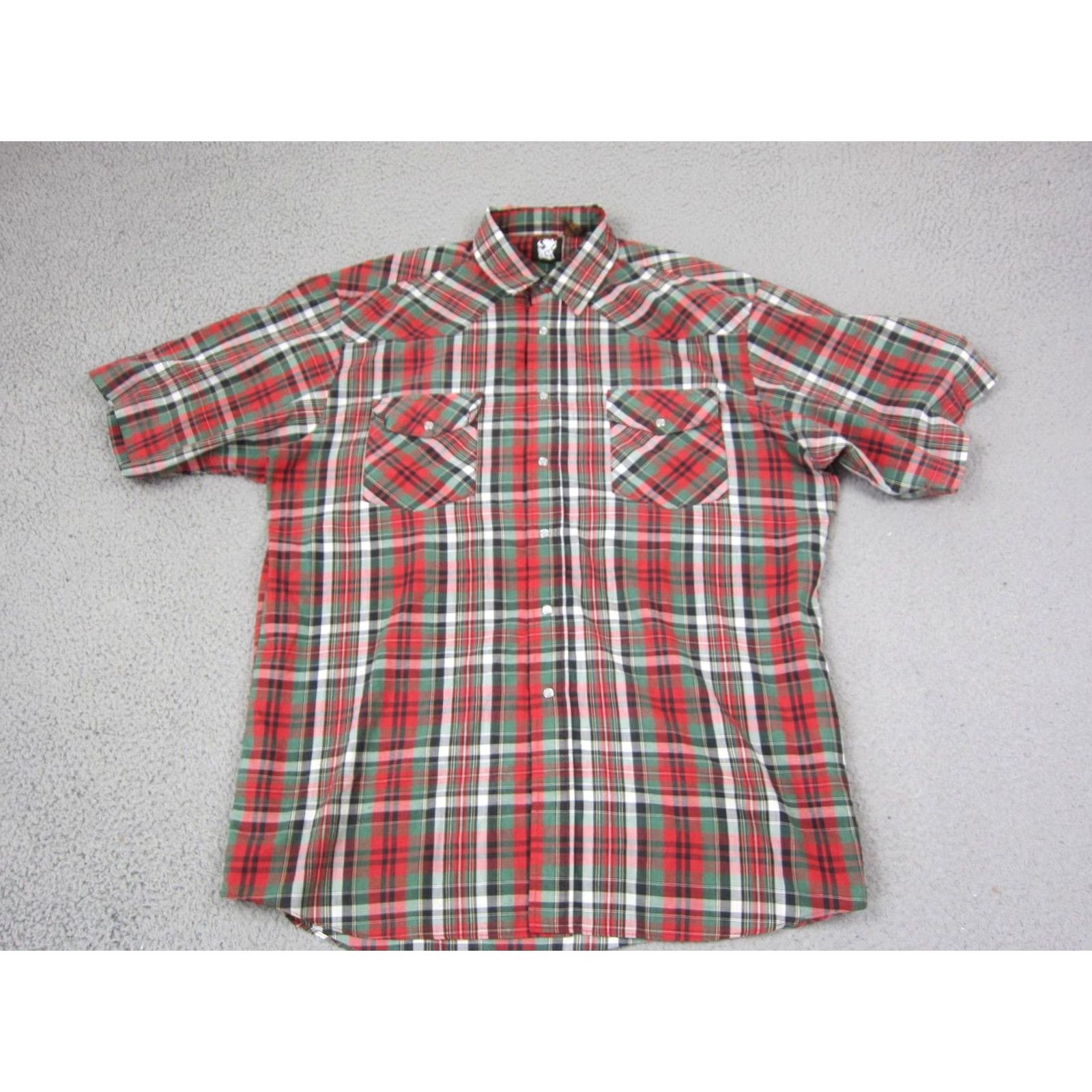 Armani VINTAGE Karman Shirt Mens XL Red Plaid Snap Western Rodeo Cowboy 80s 90s Classic Size US XL / EU 56 / 4 - 2 Thumbnail