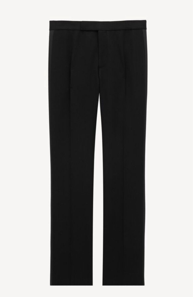 Saint Laurent Paris straight tuxedo pants in grain de poudre Size US 30 / EU 46 - 2 Thumbnail