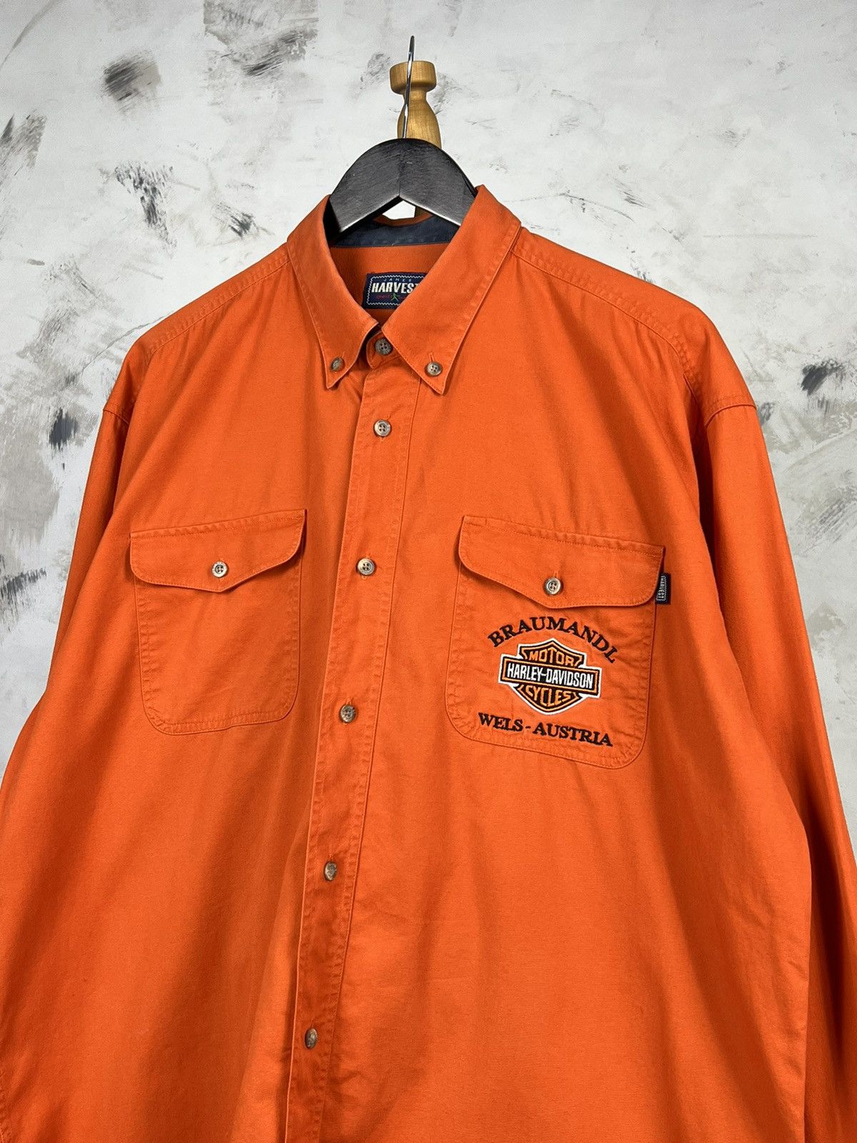 Harley Davidson Vintage Harley Davidson Staff Work Shirt Size L - XL Size US XL / EU 56 / 4 - 2 Thumbnail
