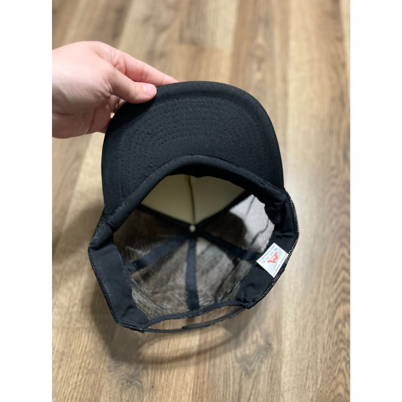 Vintage VINTAGE Flat Bill Trucker Hat Black Orange "Bet Mines Longer Than Yours" One Size Hat Size ONE SIZE - 5 Thumbnail