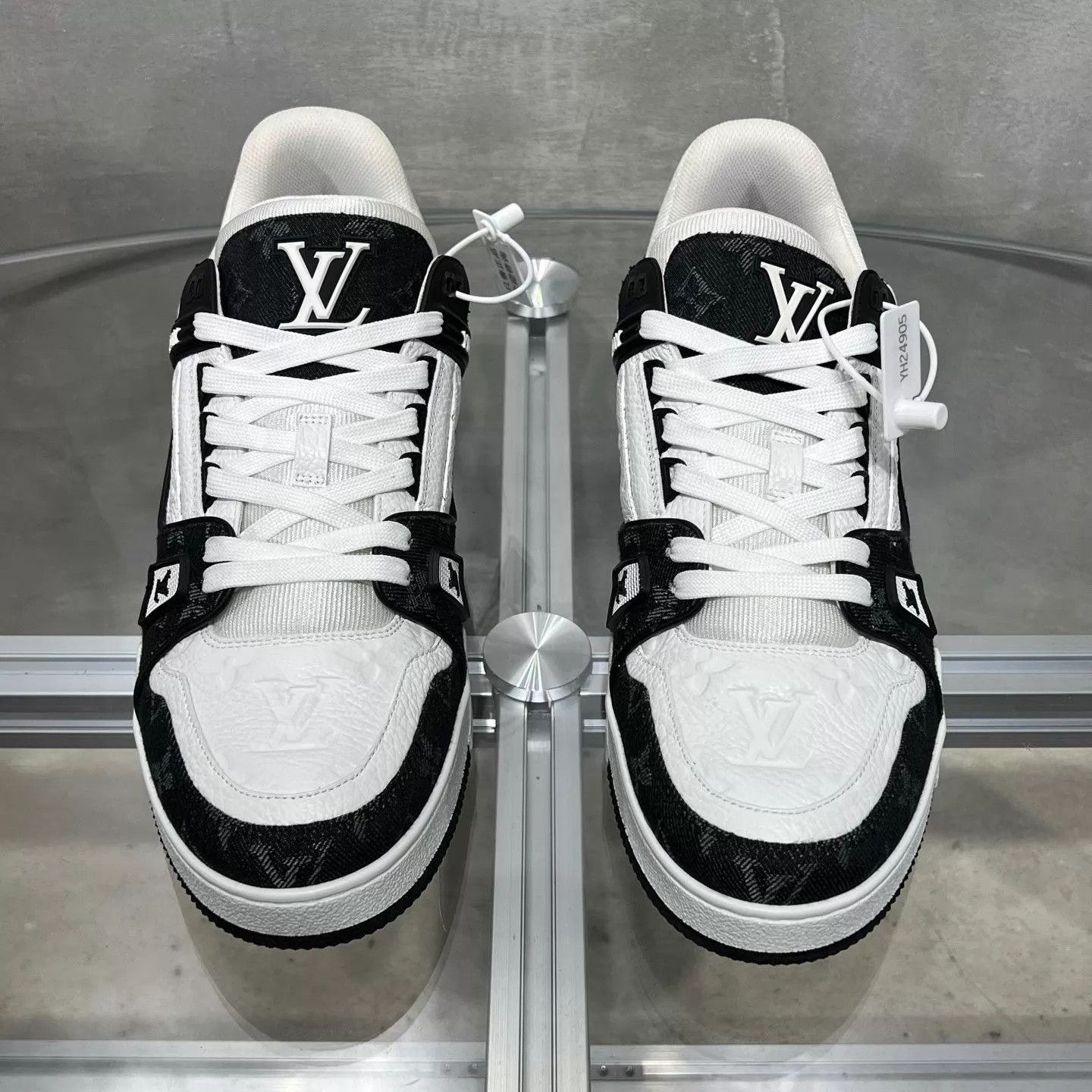 Louis Vuitton LV Trainer Black White Denim UK8/42 New With Box Size US 9 / EU 42 - 1 Thumbnail