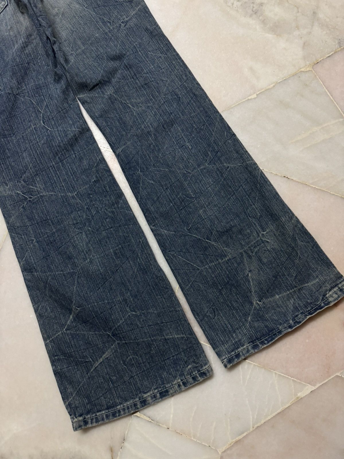 Tornado Mart 💥FLARE💥90's STYLE C-SEVENTEEN WHISKER CLAWMARK BELL BOTTOM Size US 29 - 15 Thumbnail