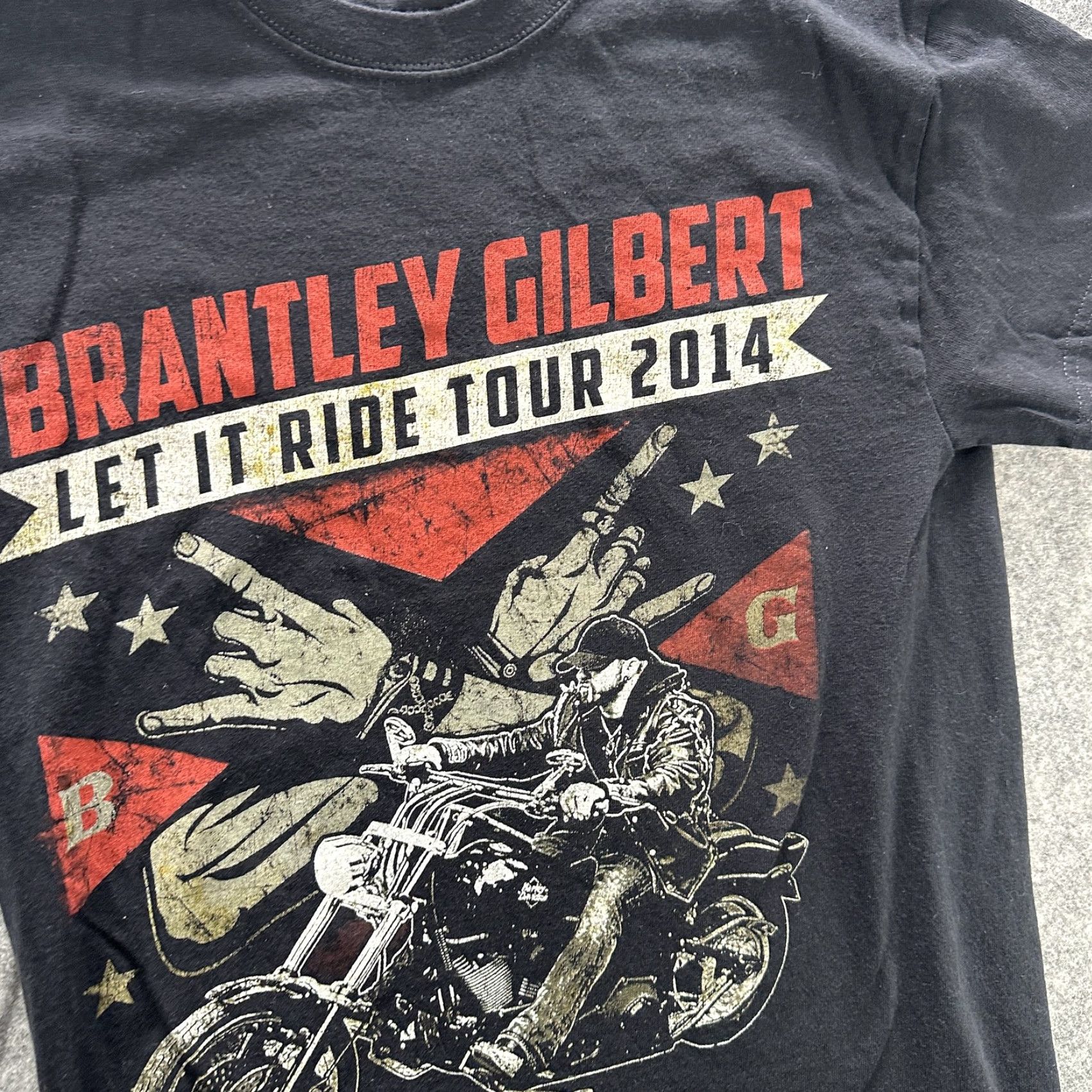 Anvil VINTAGE Brantley Gilbert Shirt Mens Small Let It Ride Tour 2014 Motorcycle Band Tee Size US S / EU 44-46 / 1 - 3 Thumbnail